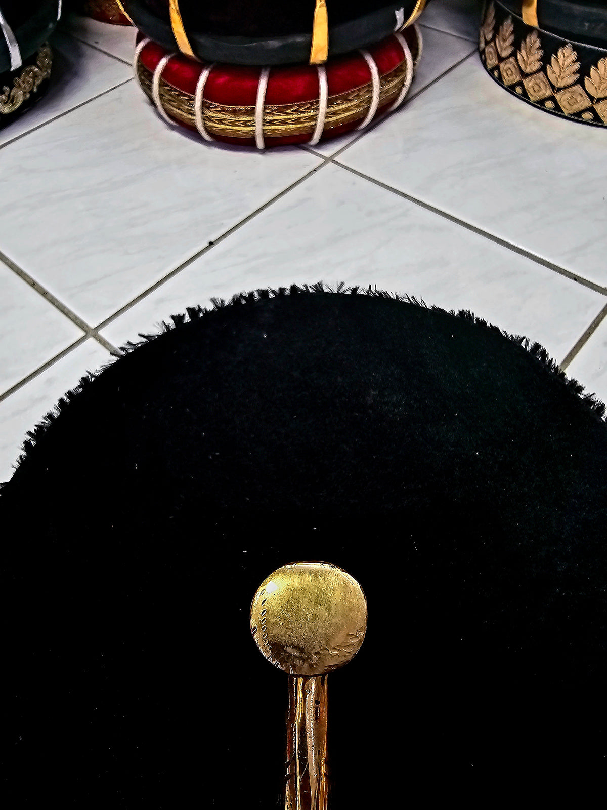 Gilded Fins: Golden Fish Designed Tabla Hammer - Sangeet Store