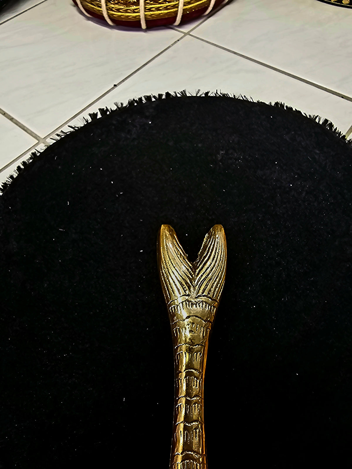 Gilded Fins: Golden Fish Designed Tabla Hammer - Sangeet Store