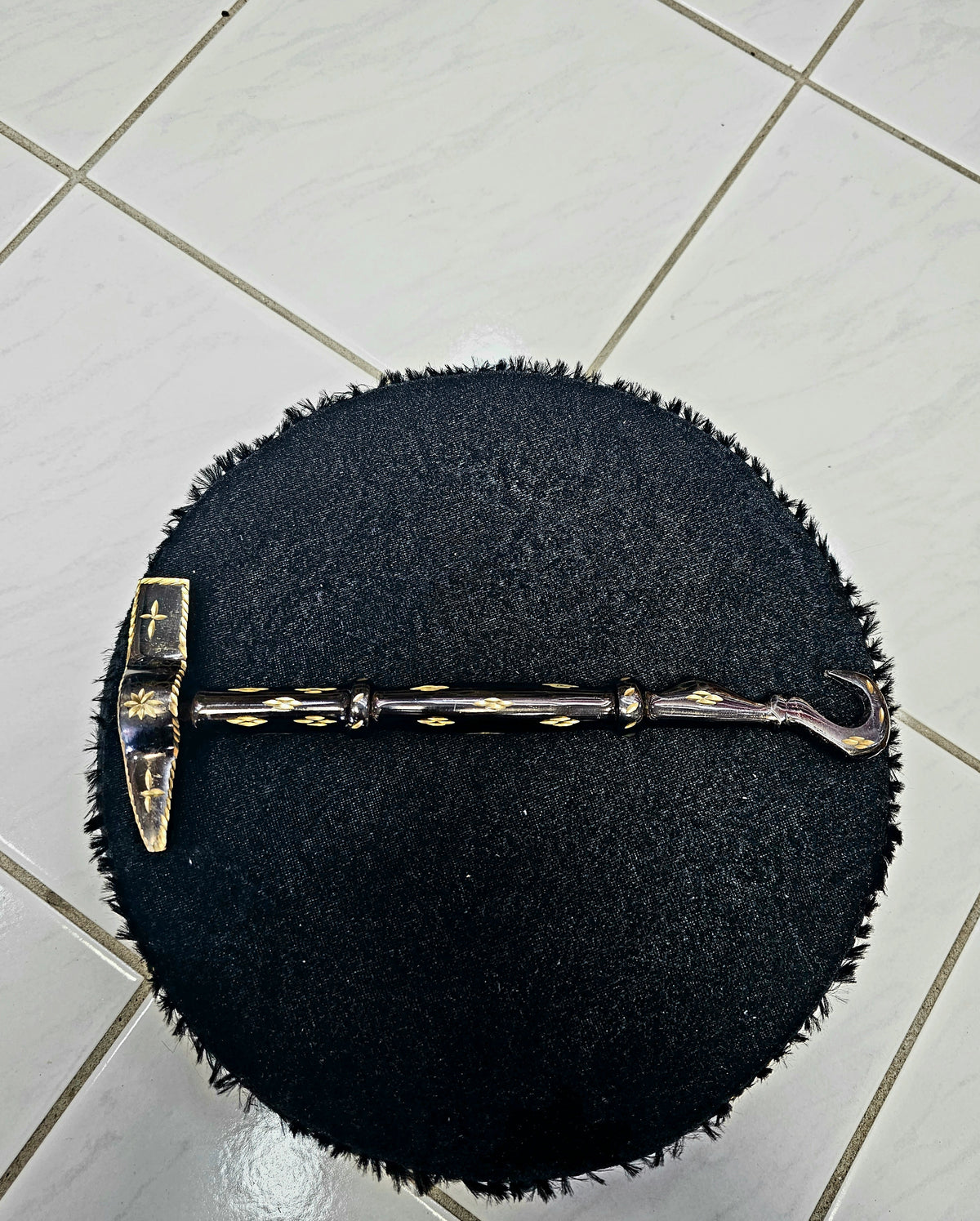 Onyx Opulence: Premium Black Tabla Hammer with Gold Accents - Sangeet Store