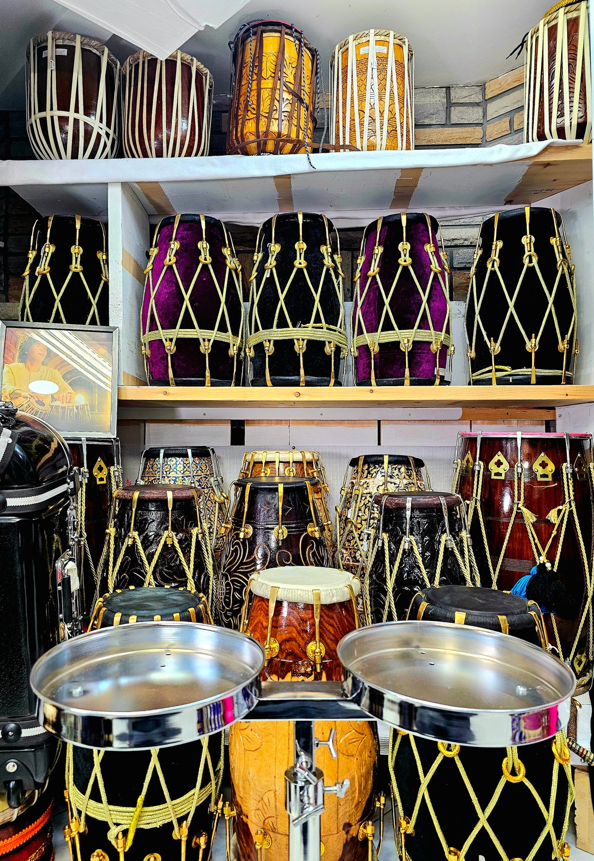 Celestial Harmony Silver Tabla Stand (Including Shipping for Shushan)