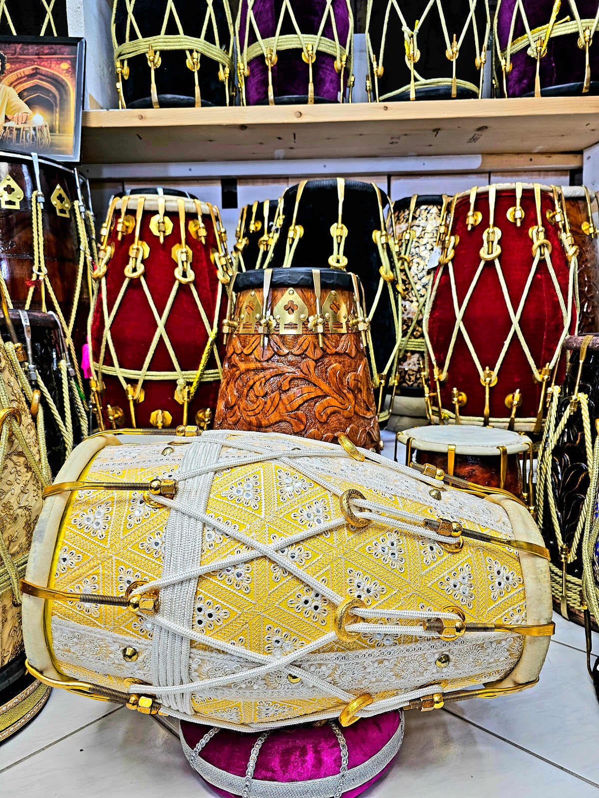 Sunset Sherwani Symphony Red Sheesham Dholak