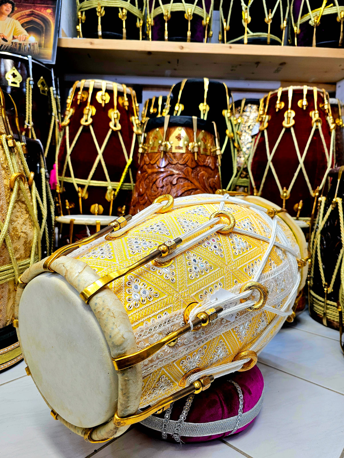 Sunset Sherwani Symphony Red Sheesham Dholak