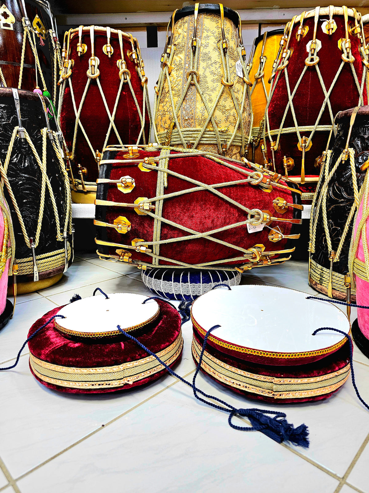 Crimson Royale Premium Tabla Rings Set - Sangeet Store