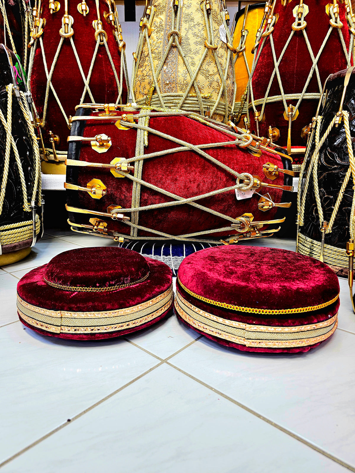 Crimson Royale Premium Tabla Rings Set - Sangeet Store