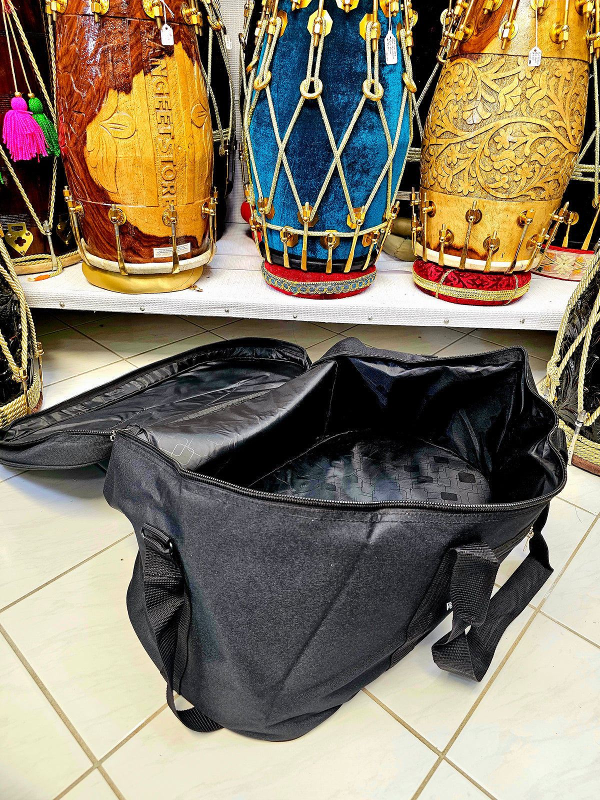 Rhythmic Guard: Interior Padded Sangeet Vidyalaya Tabla Bag - Sangeet Store