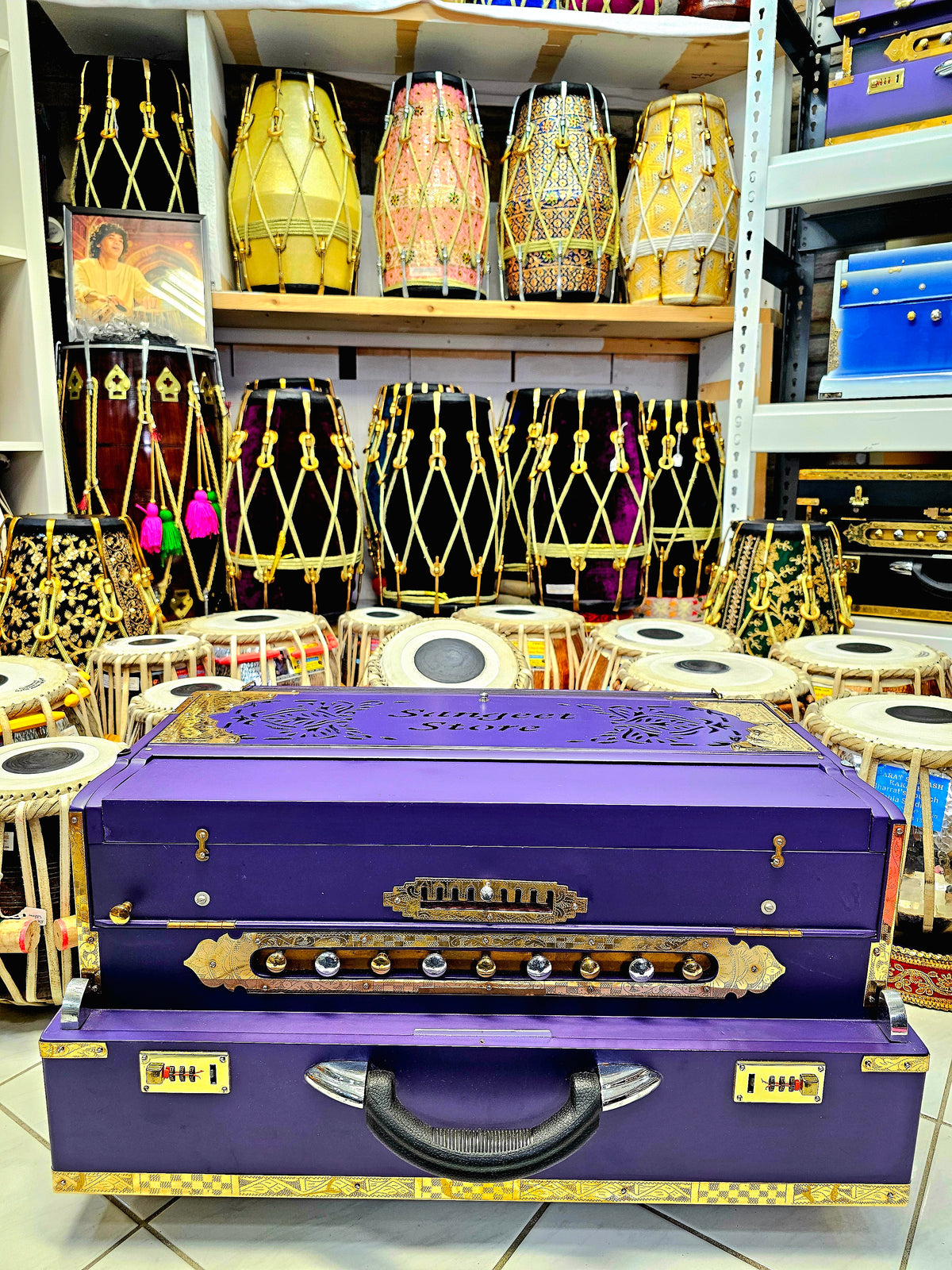 Royal Orchid Harmony: Matte Purple Sangeet Store 3 Reed BMF 9 Scale-Changer Harmonium with Ebony Keys *Very Minor Cosmetic Defects*