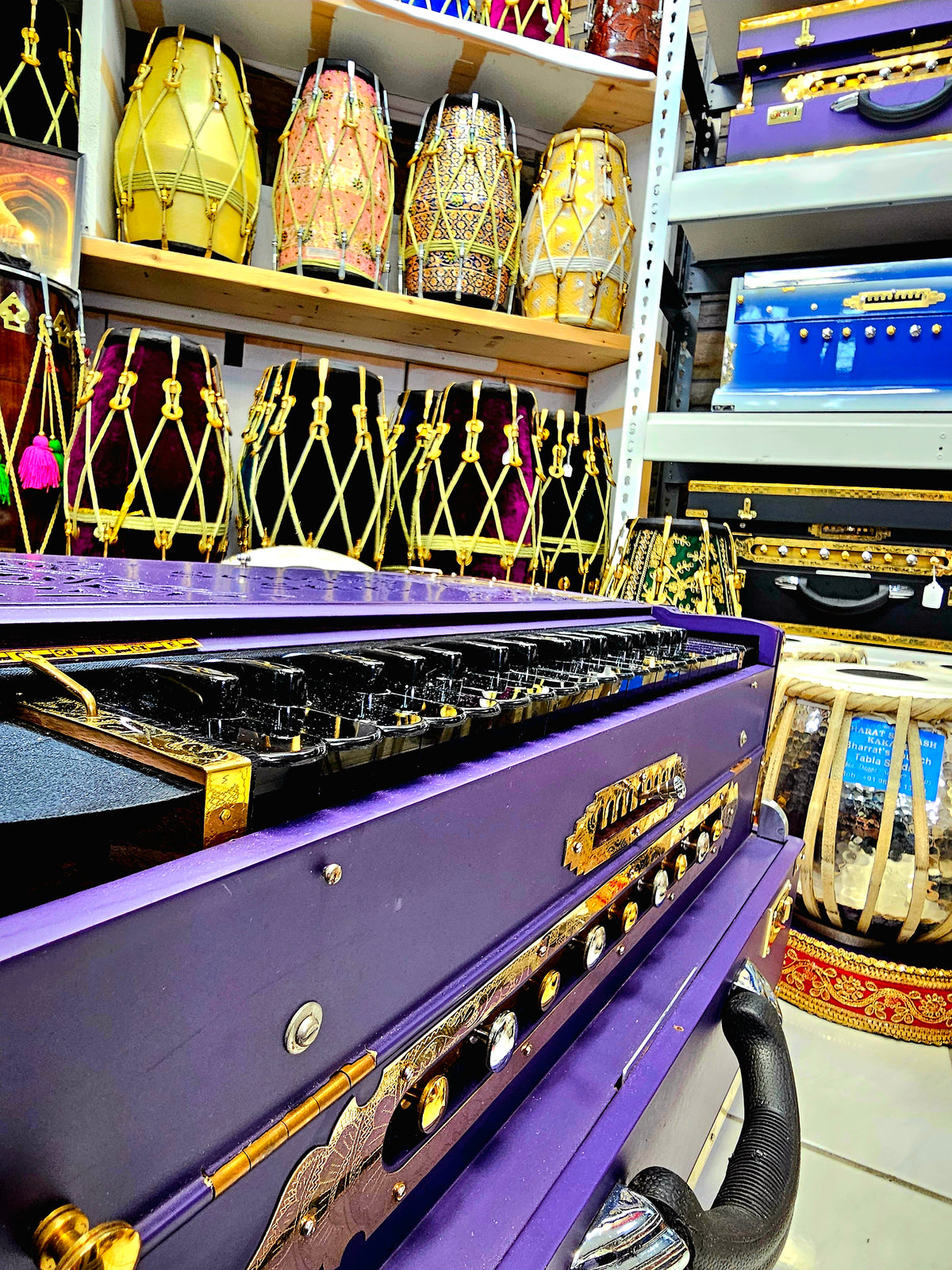 Royal Orchid Harmony: Matte Purple Sangeet Store 3 Reed BMF 9 Scale-Changer Harmonium with Ebony Keys *Very Minor Cosmetic Defects*