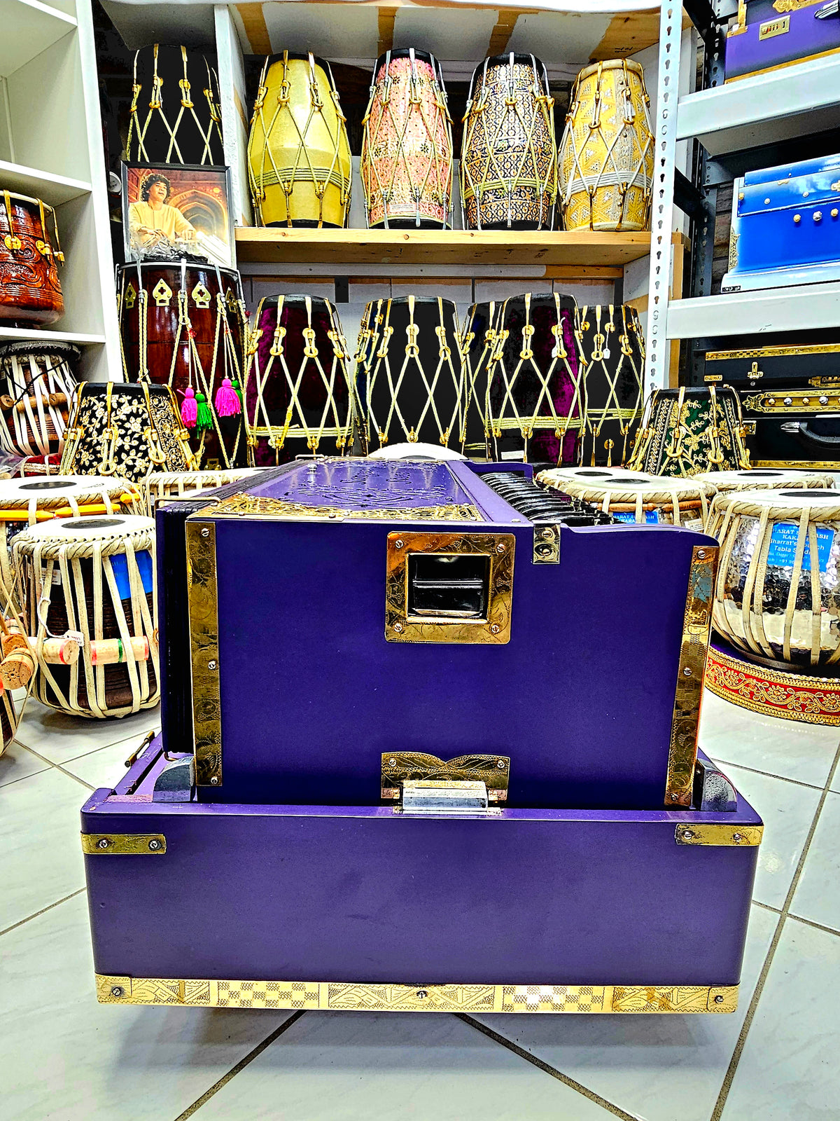 Royal Orchid Harmony: Matte Purple Sangeet Store 3 Reed BMF 9 Scale-Changer Harmonium with Ebony Keys *Very Minor Cosmetic Defects*