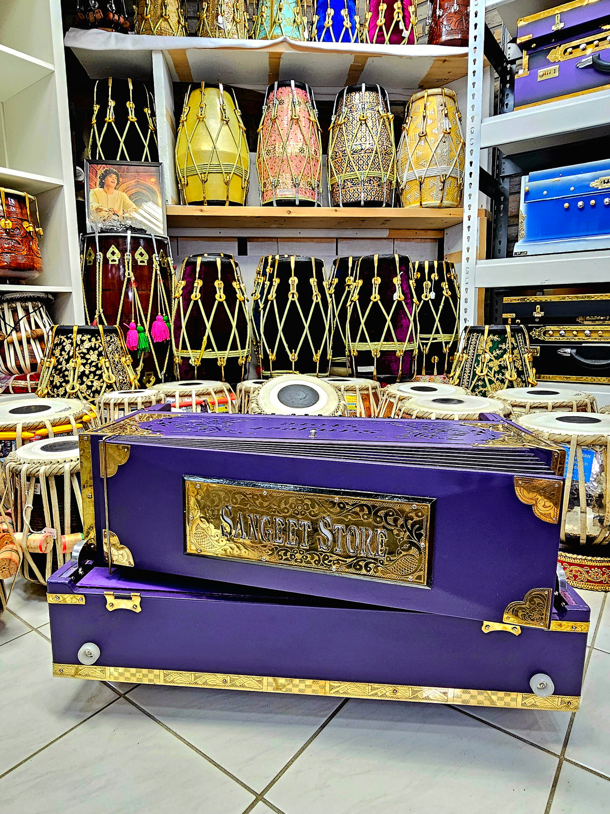 Royal Orchid Harmony: Matte Purple Sangeet Store 3 Reed BMF 9 Scale-Changer Harmonium with Ebony Keys *Very Minor Cosmetic Defects*