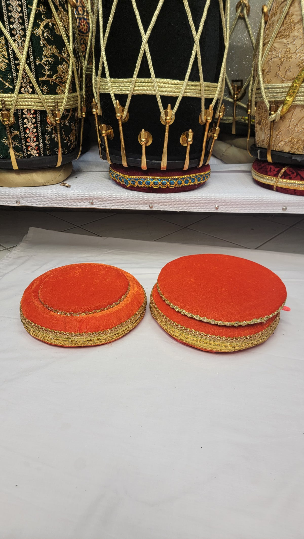 Surya Tabla Rings – Orange & Gold - Sangeet Store