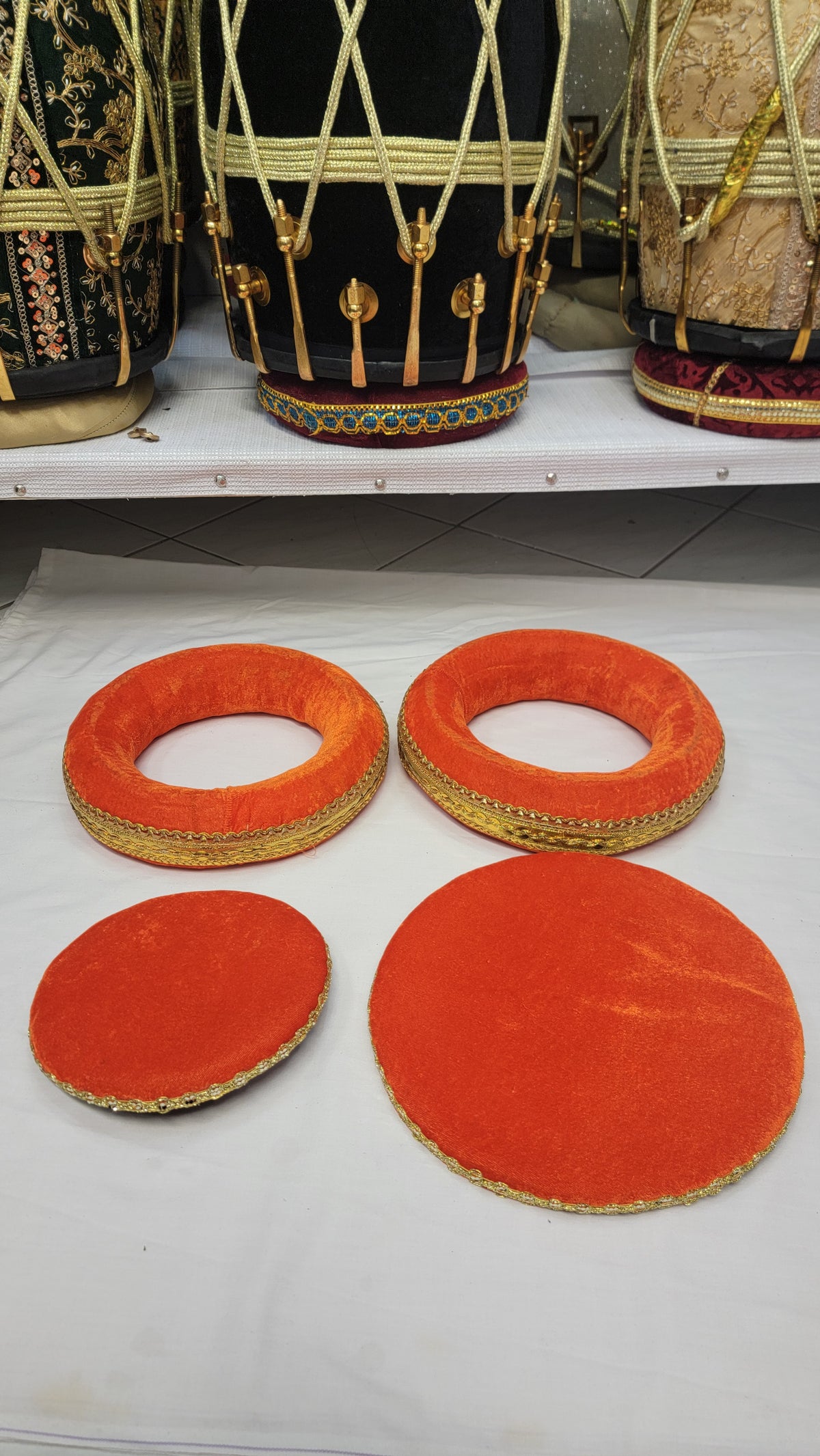Surya Tabla Rings – Orange & Gold - Sangeet Store