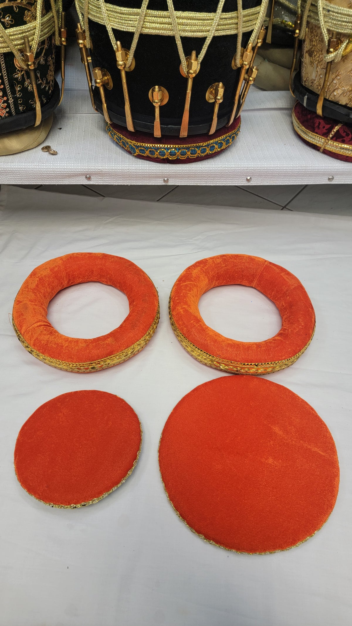 Surya Tabla Rings – Orange & Gold - Sangeet Store
