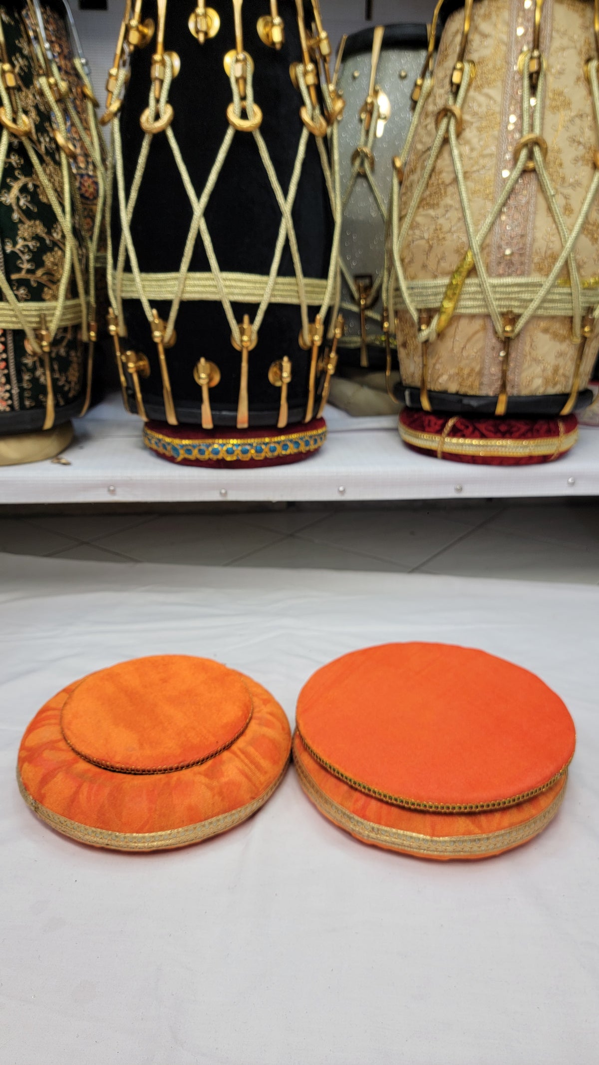 Vivid Tabla Rings – Orange & Gold (Minor Cosmetic Defects) - Sangeet Store
