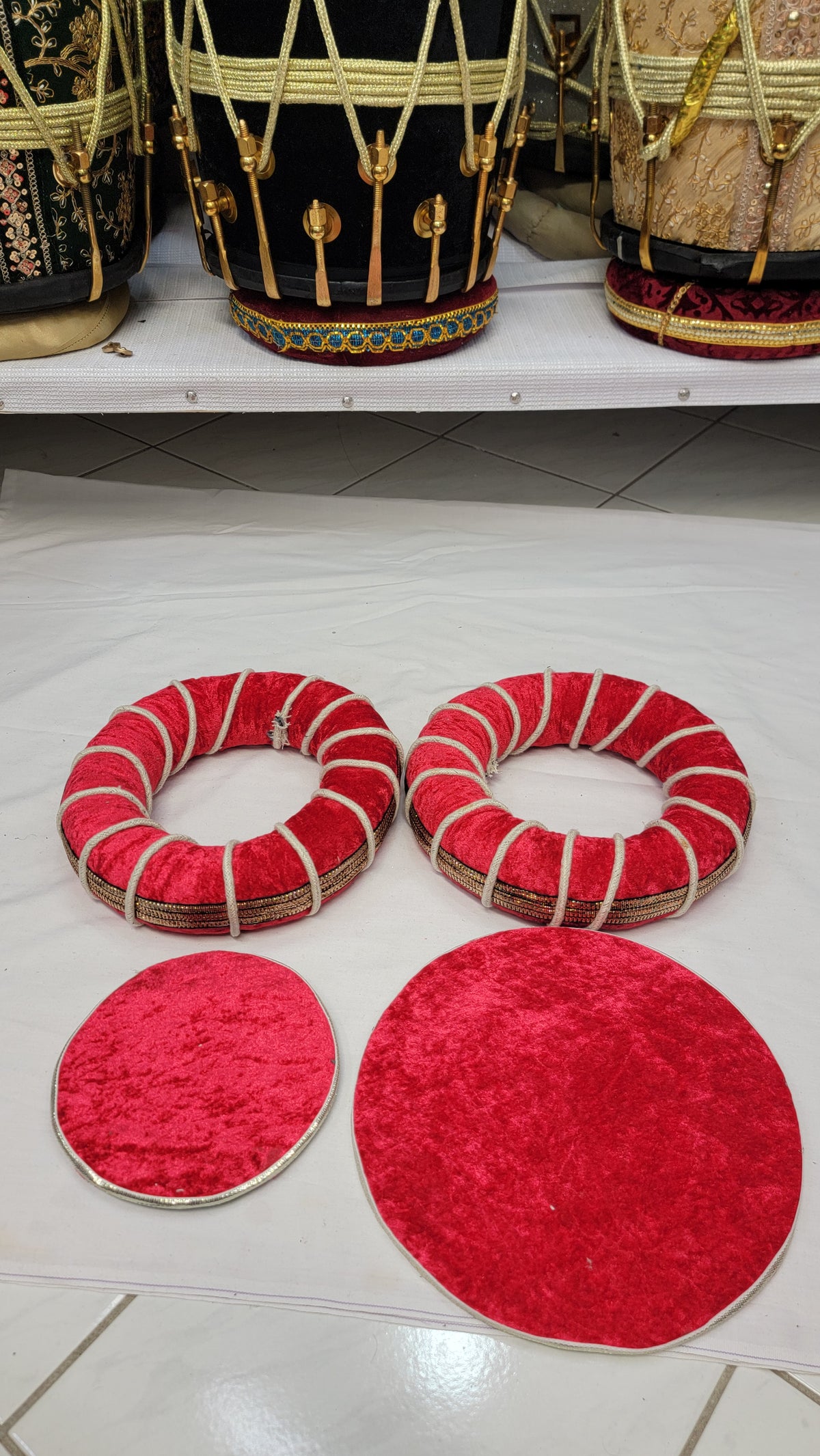 Ruby Tabla Rings – Bright Red with Pink Hue - Sangeet Store