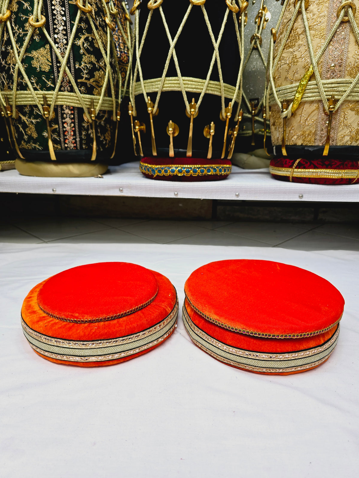Golden Blaze Tabla Rings – Premium Orange (Minor Cosmetic Defects) - Sangeet Store