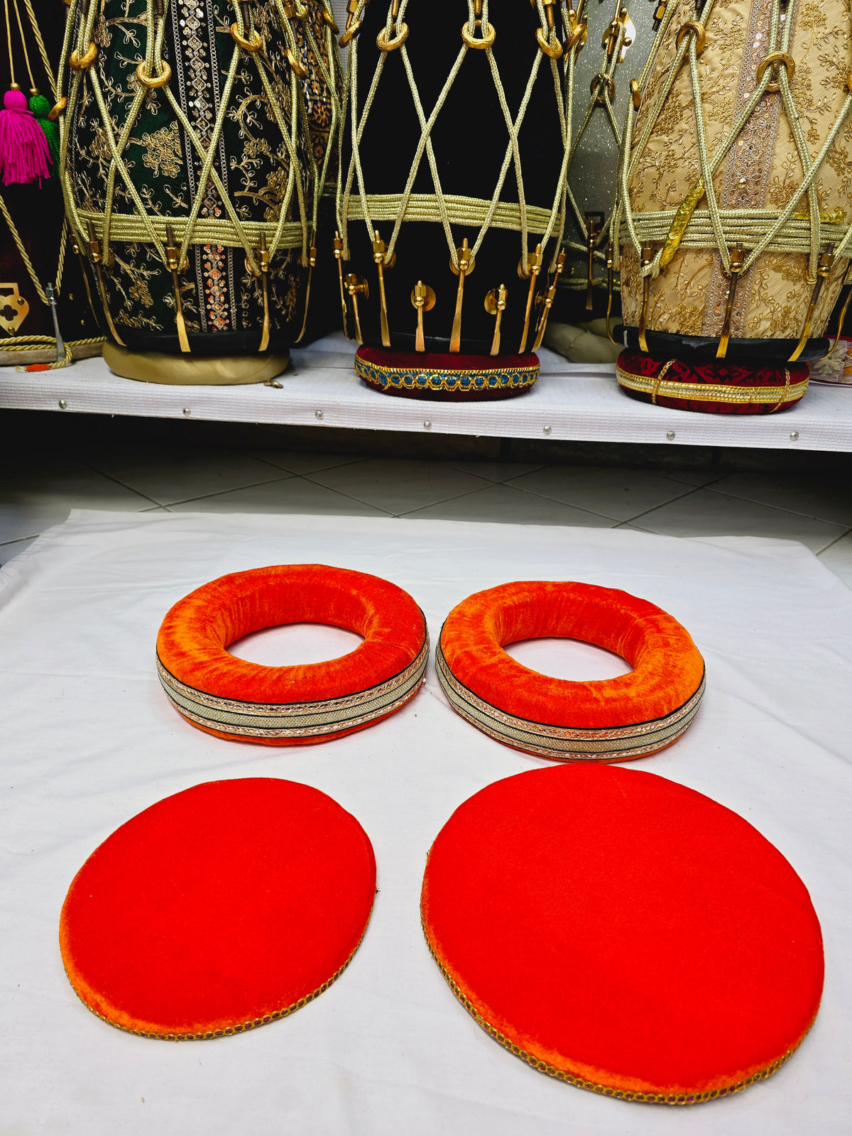 Golden Blaze Tabla Rings – Premium Orange (Minor Cosmetic Defects) - Sangeet Store