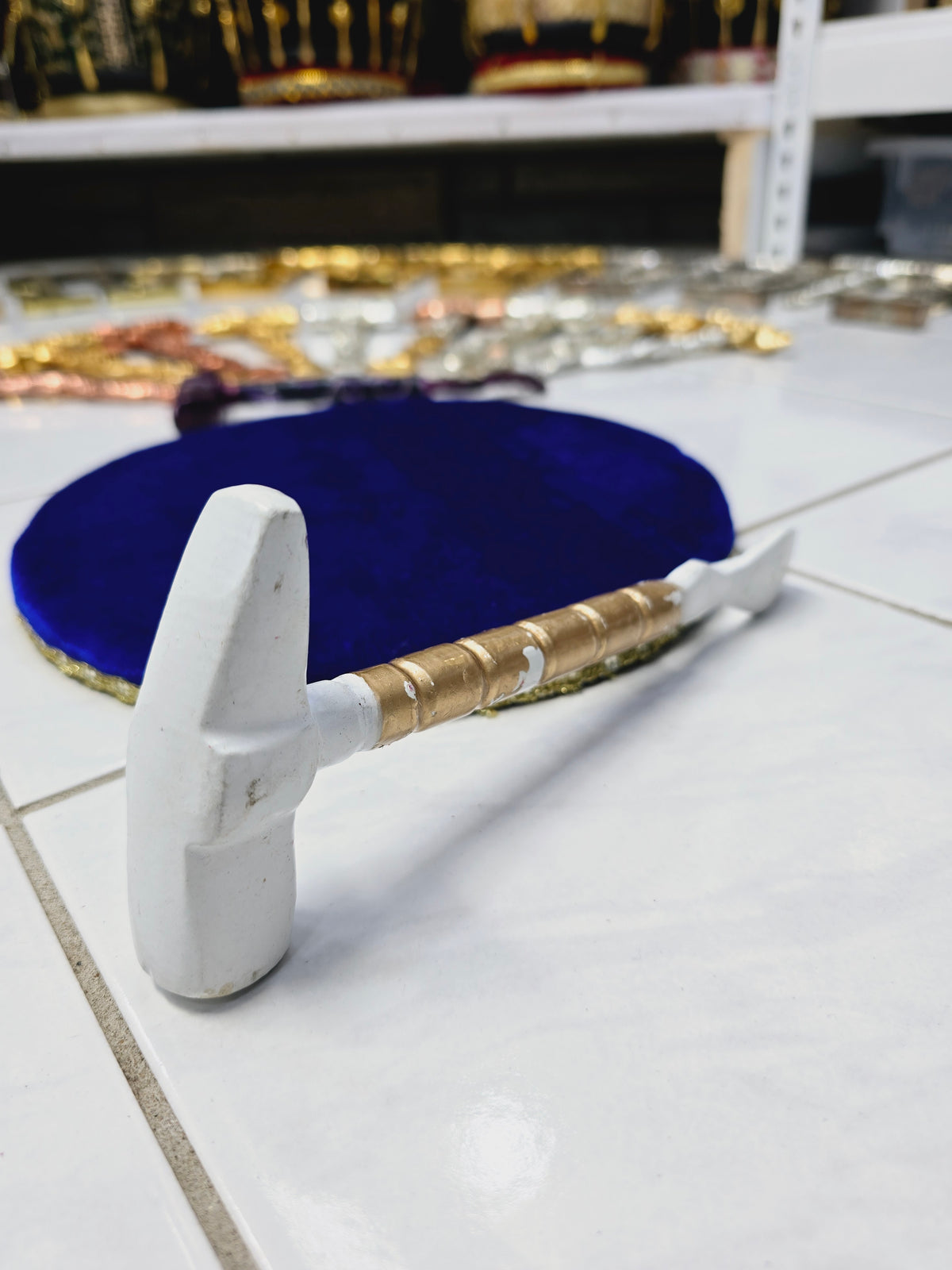 Ivory Gold Tabla Hammer – Curved End with Minor Cosmetic Defects - Sangeet Store