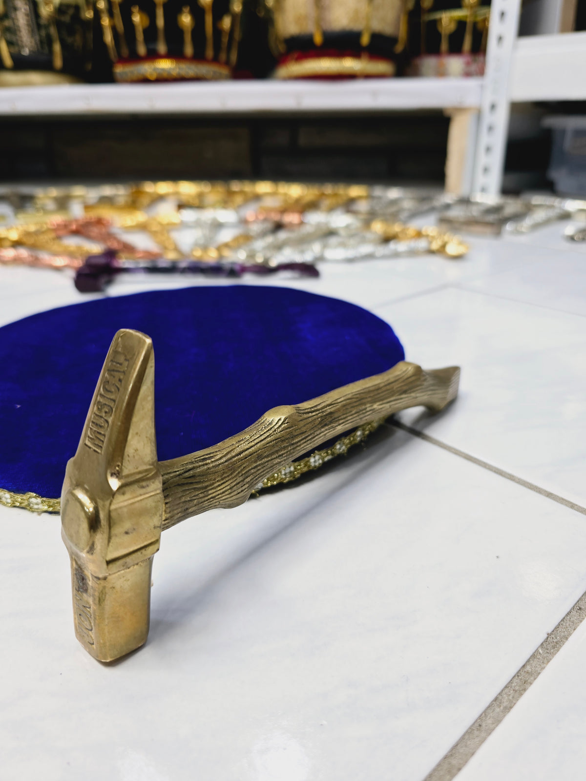 Golden Branch Tabla Hammer – Nature-Inspired Design - Sangeet Store