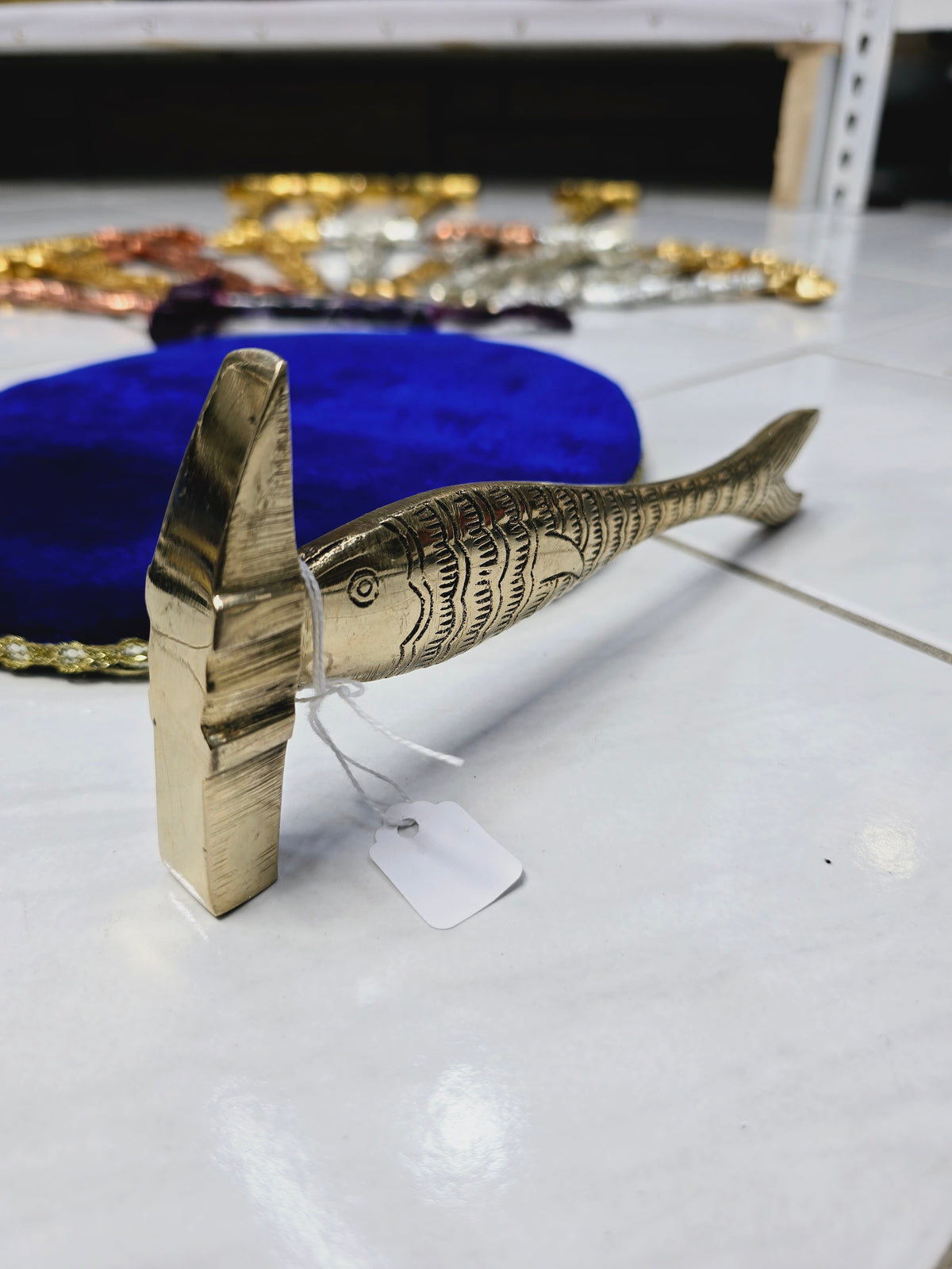Golden Tide Tabla Hammer – Bright Gold & Black Fish Design - Sangeet Store