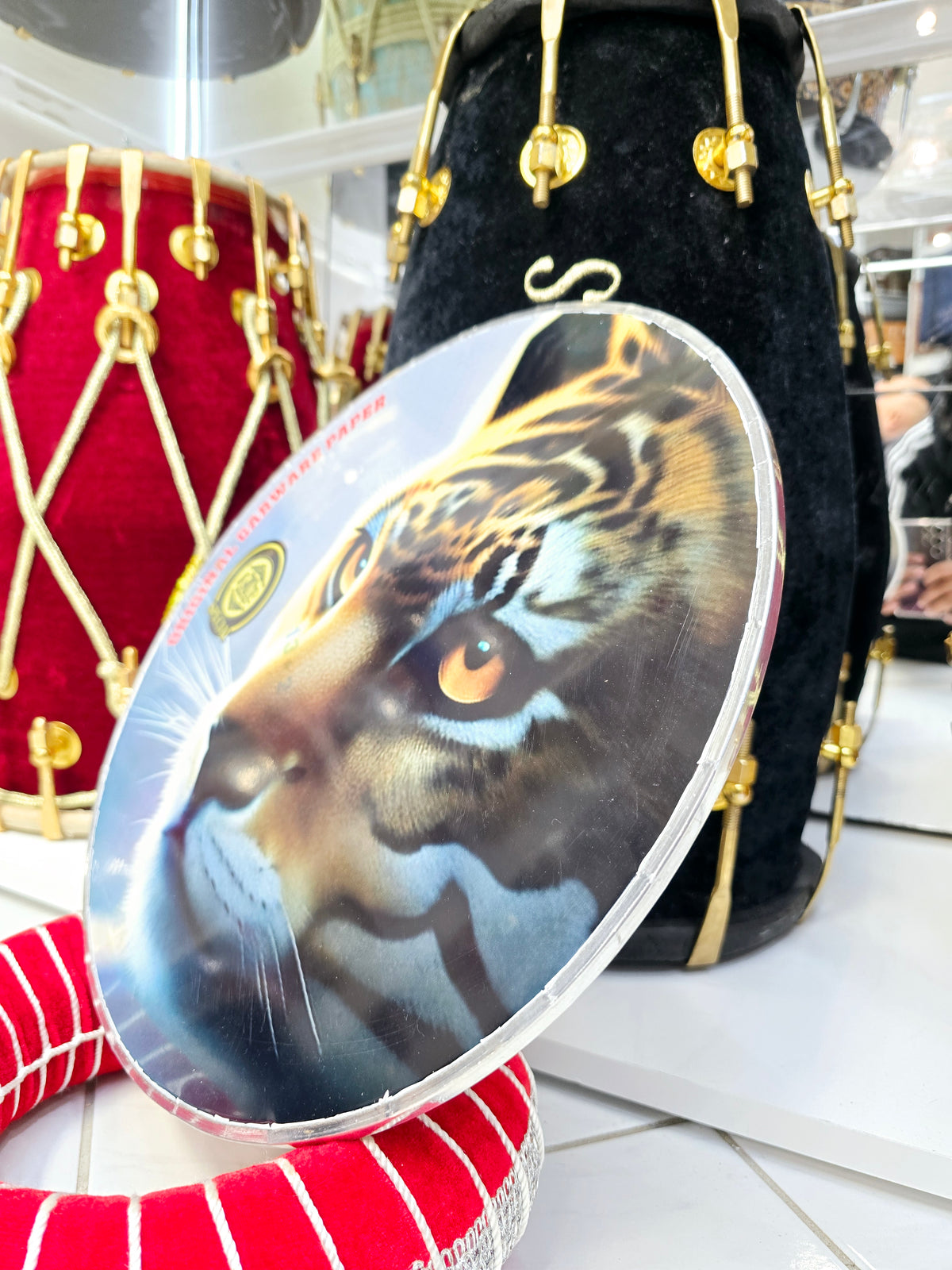 Panther’s Gaze 13.2" Dhol Treble Skin – Black Edition - Sangeet Store