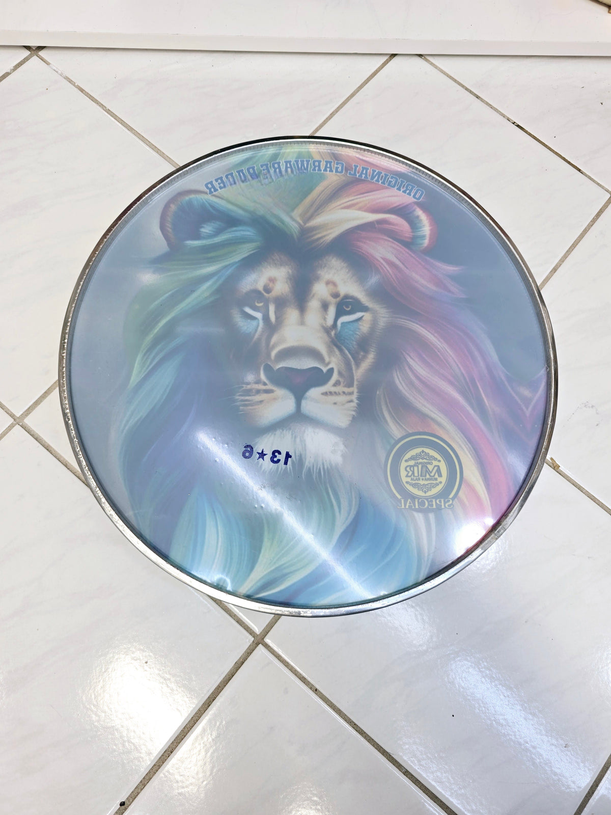 Lion's Fury 13.6" Dhol Skin – Multi-Colored Mane Edition - Sangeet Store