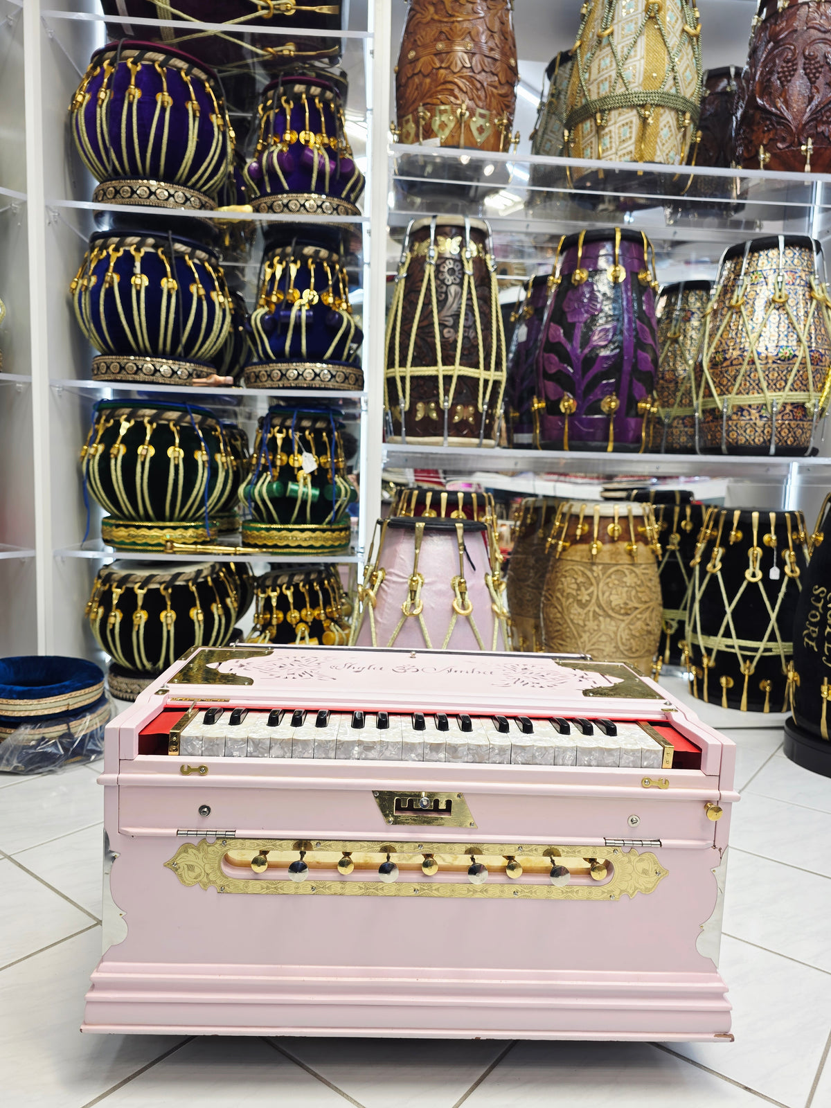 Rosé Aura – Custom Matte Pink 5-Scale Changer Harmonium - Sangeet Store