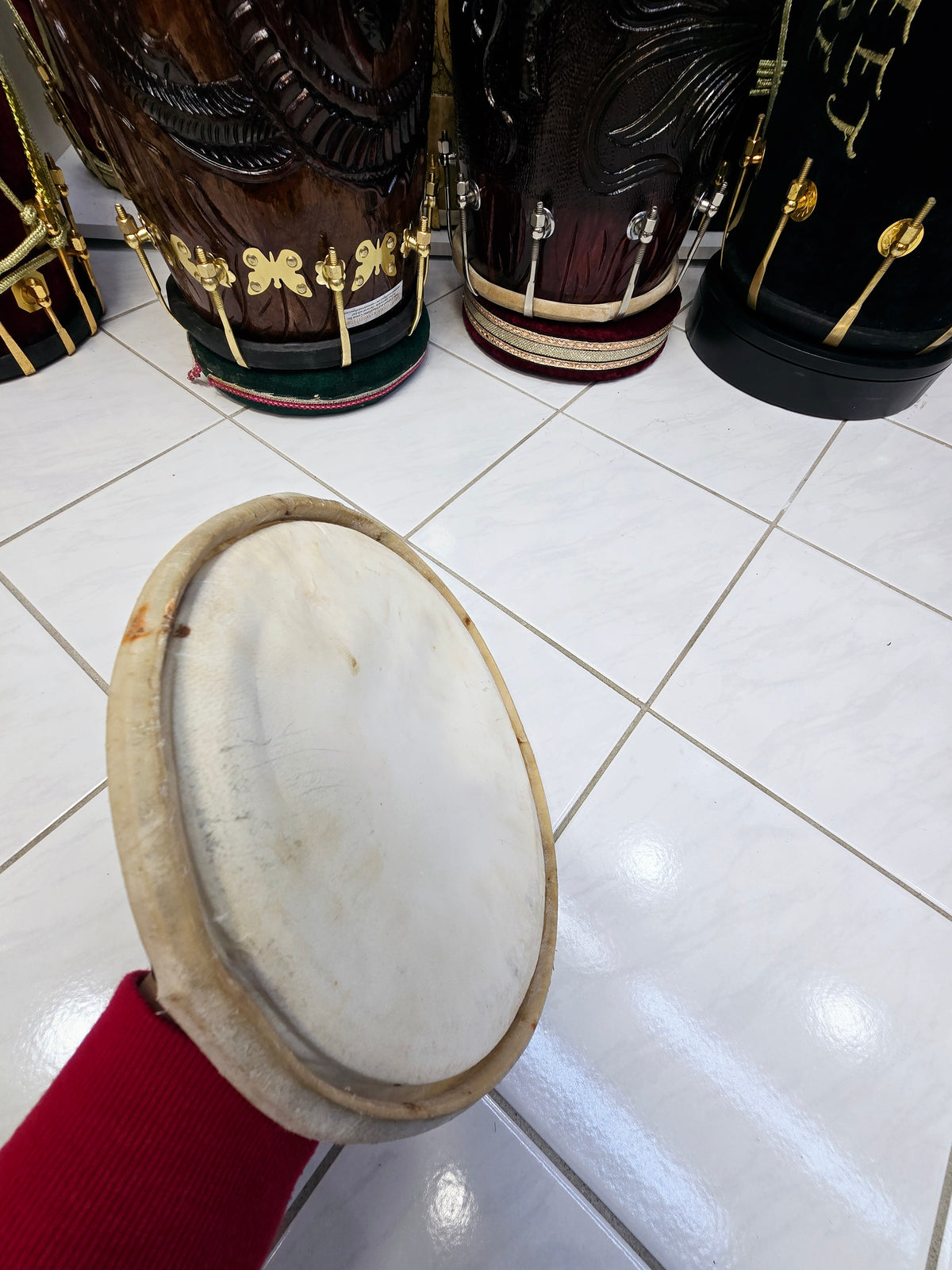 Concert Quality 9" Dholak Bass Skin - Sangeet Store