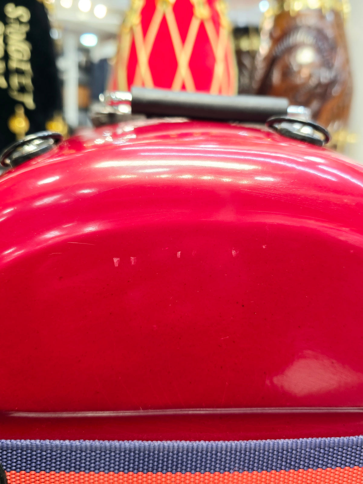 Maharaja Crimson Sentinel – Dual-Lock Standard Tabla Case with Luxe Interior & Reinforced Handles *Minor Cosmetic Defects* - Sangeet Store