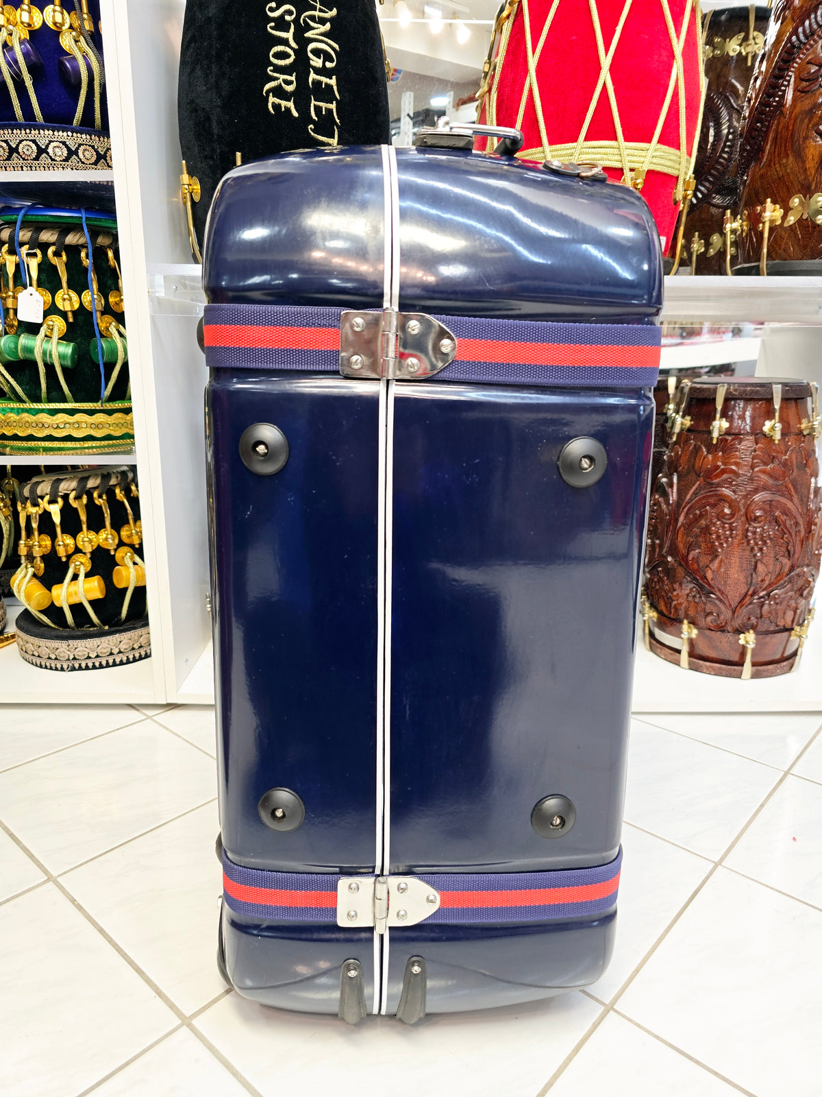 Azure Shield Standard Tabla Case – Dual Locks, Twin Buckles & Premium Protection *Minor Cosmetic Defects * - Sangeet Store