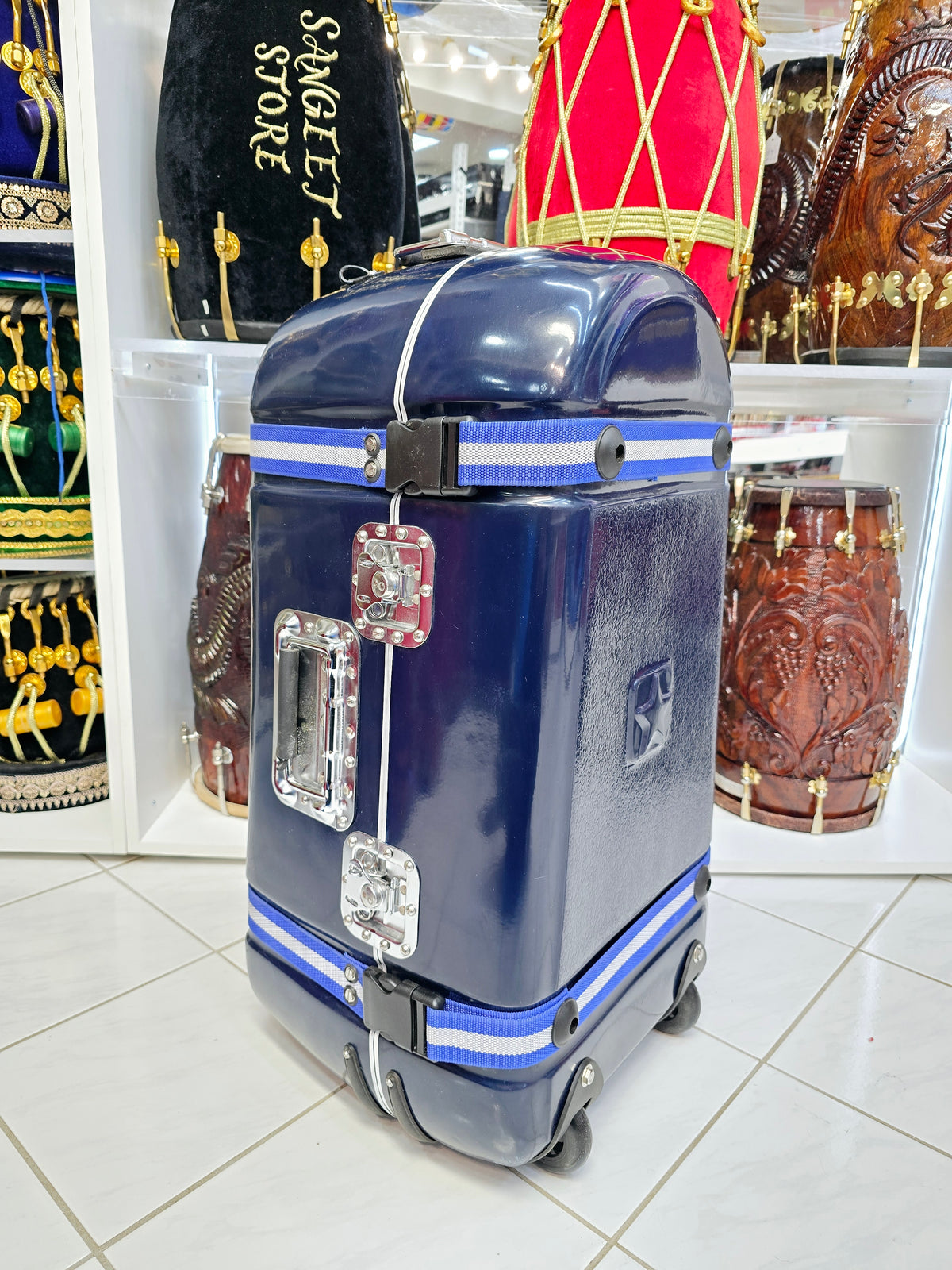 Sapphire Guardian Standard Tabla Case – Dual Locks, Buckles & Dual Handles *Minor Cosmetic Defects* - Sangeet Store