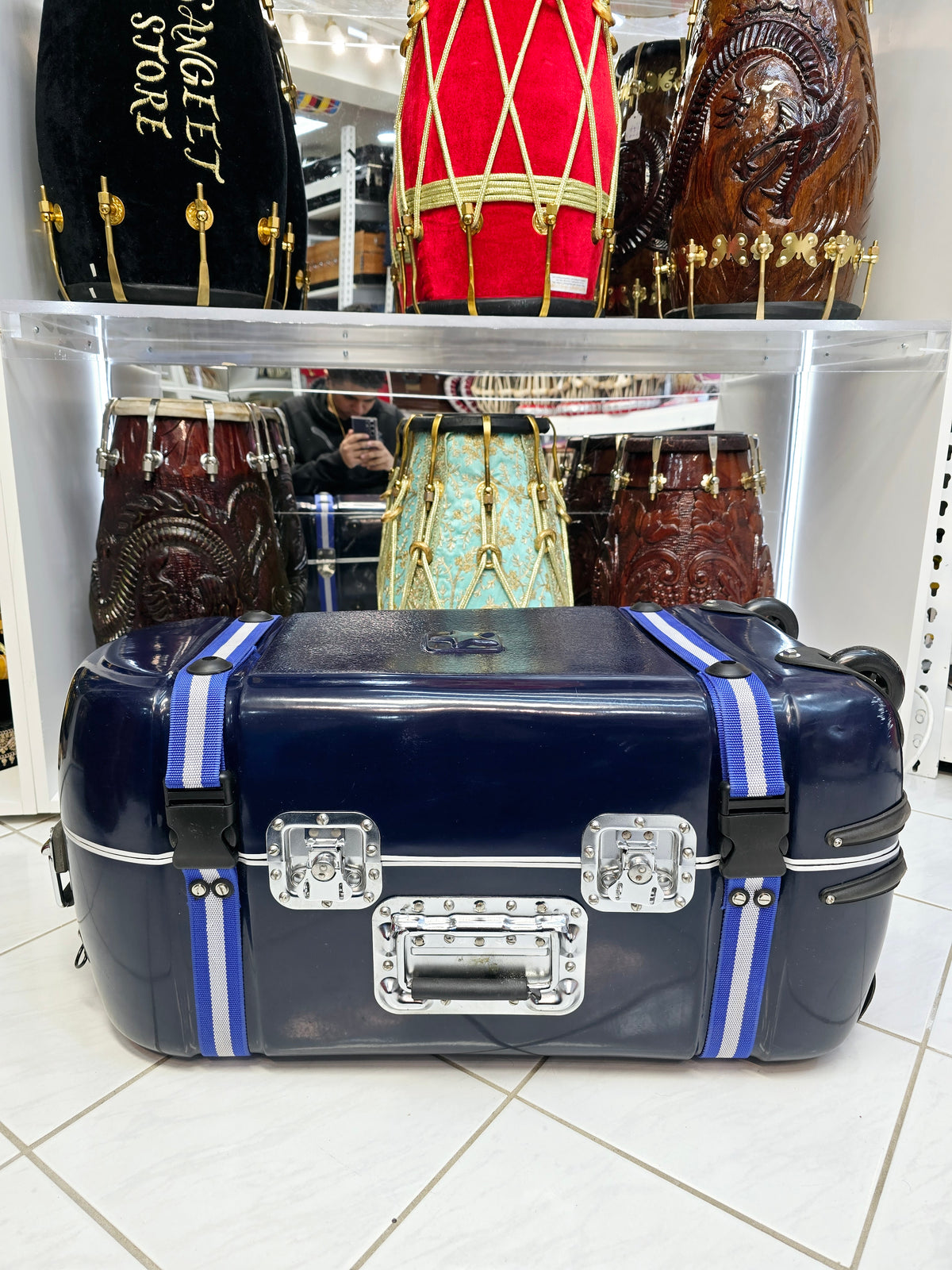 Sapphire Guardian Standard Tabla Case – Dual Locks, Buckles & Dual Handles *Minor Cosmetic Defects* - Sangeet Store