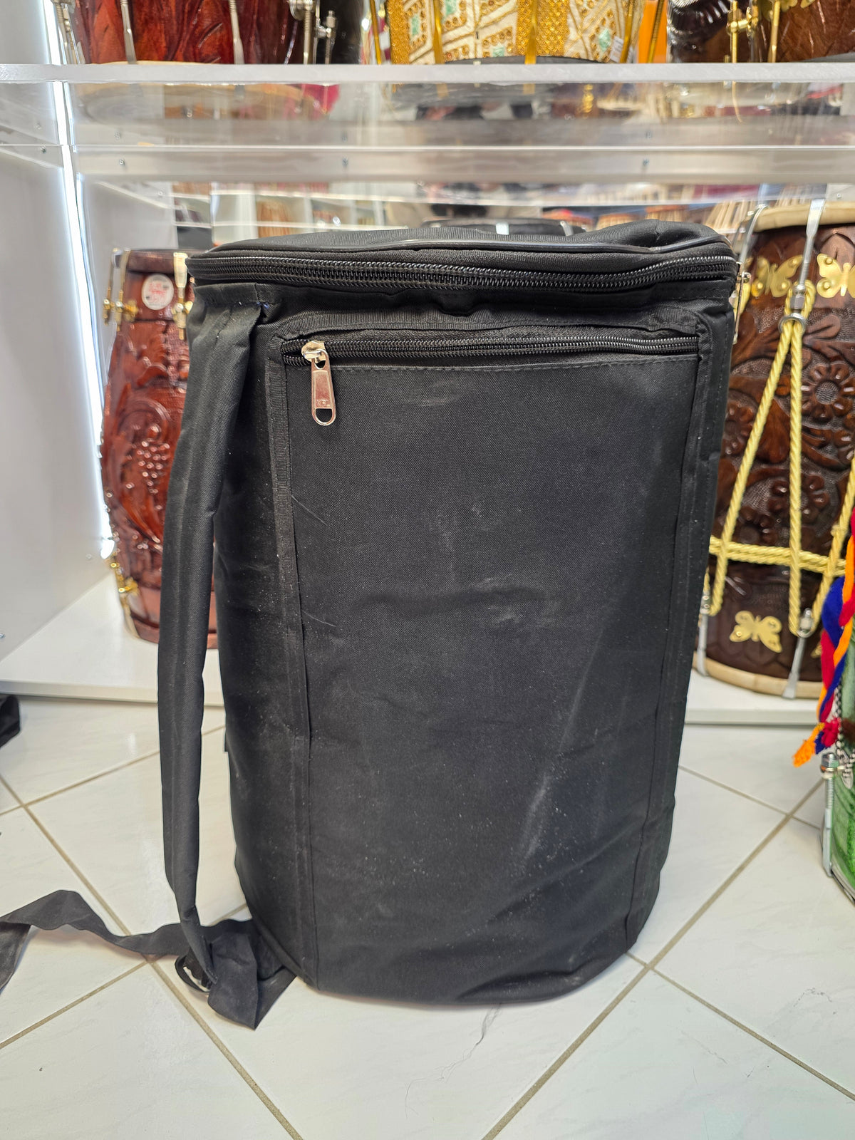 Crimson Thunder Lite – Compact 17.5" Glitter Red Fiberglass Punjabi Dhol *Minor Cosmetic Defect*