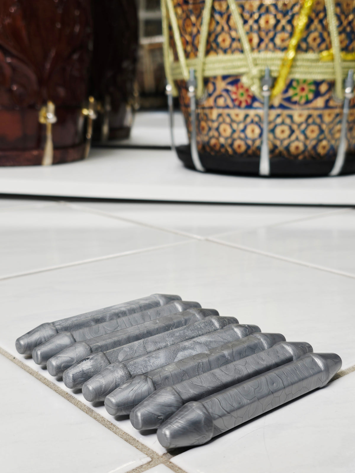 Grey Bayan Ghattas (8-piece set) - Sangeet Store