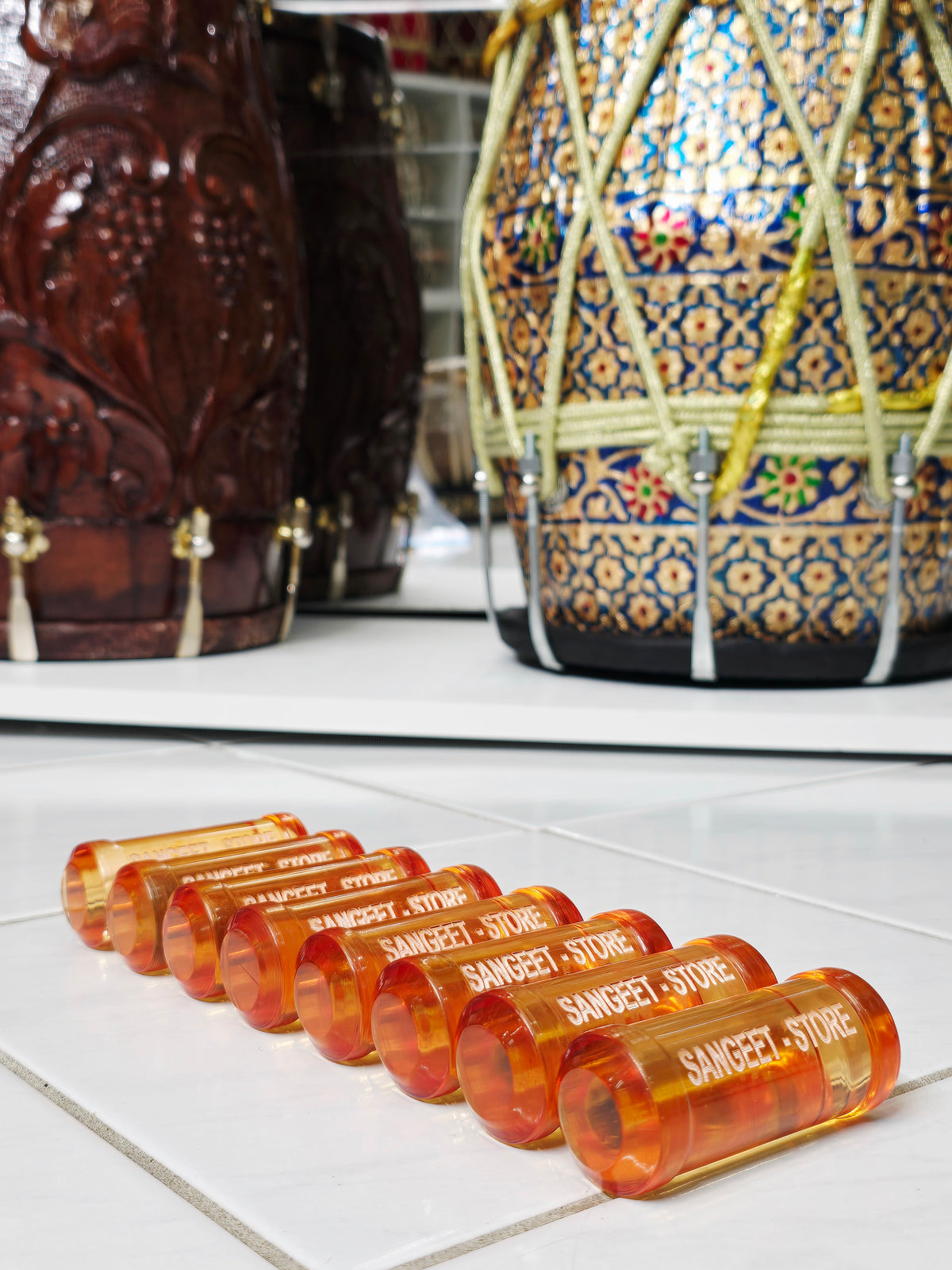 Light-Orange Dayan Ghattas (8-Piece Set) - Sangeet Store