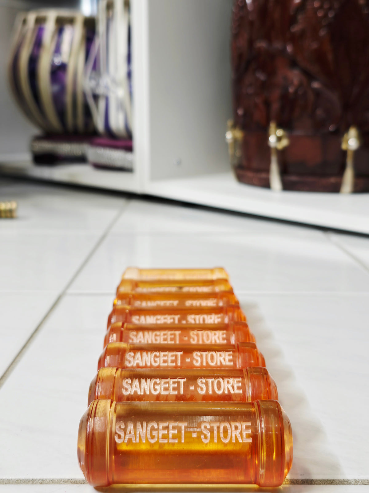 Light-Orange Dayan Ghattas (8-Piece Set) - Sangeet Store