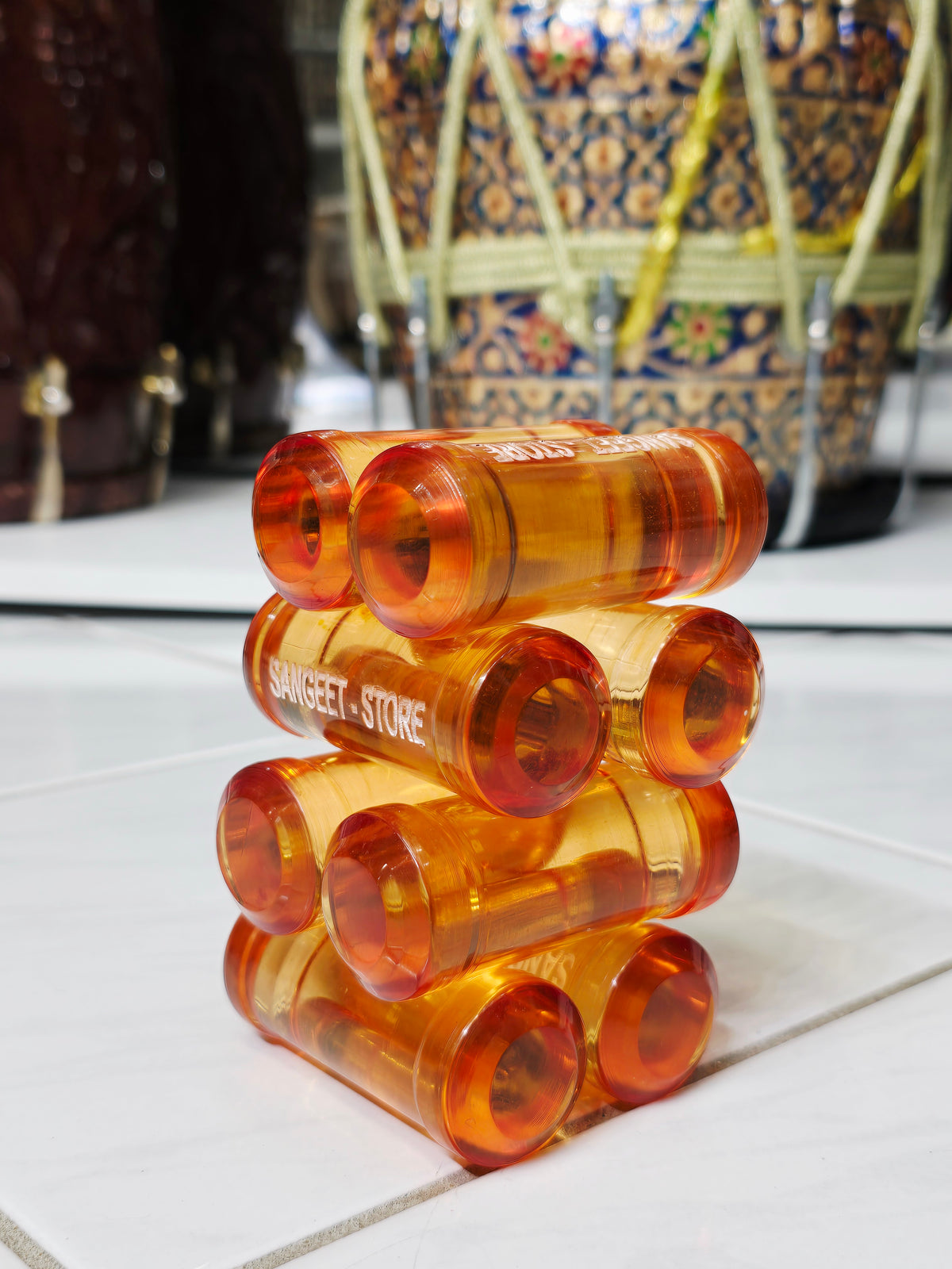 Light-Orange Dayan Ghattas (8-Piece Set) - Sangeet Store