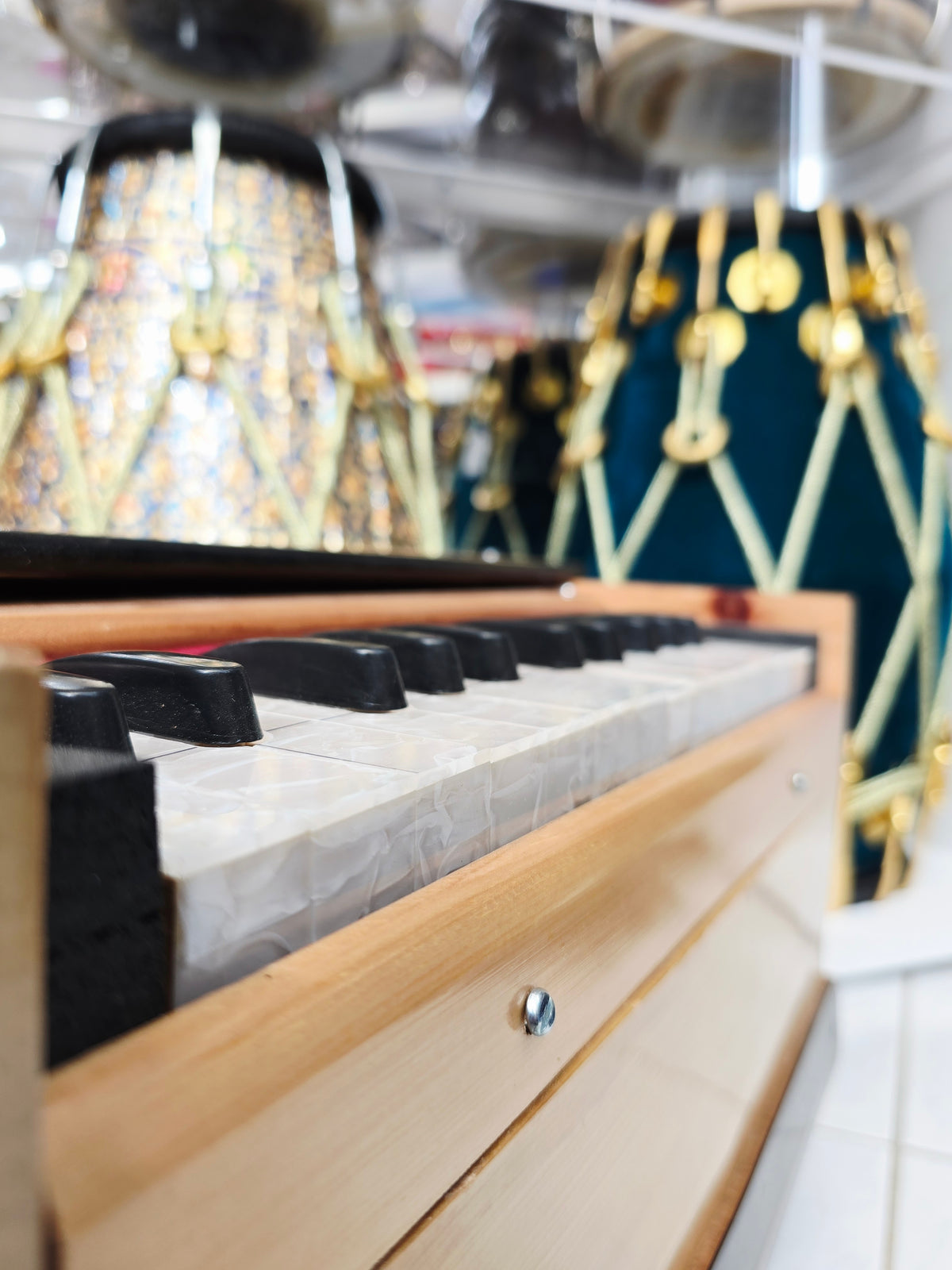 Tiny Virtuoso: Traditional Playable Wooden Toddler Harmonium *Minor Cosmetic Defects + Space between keys* - Sangeet Store