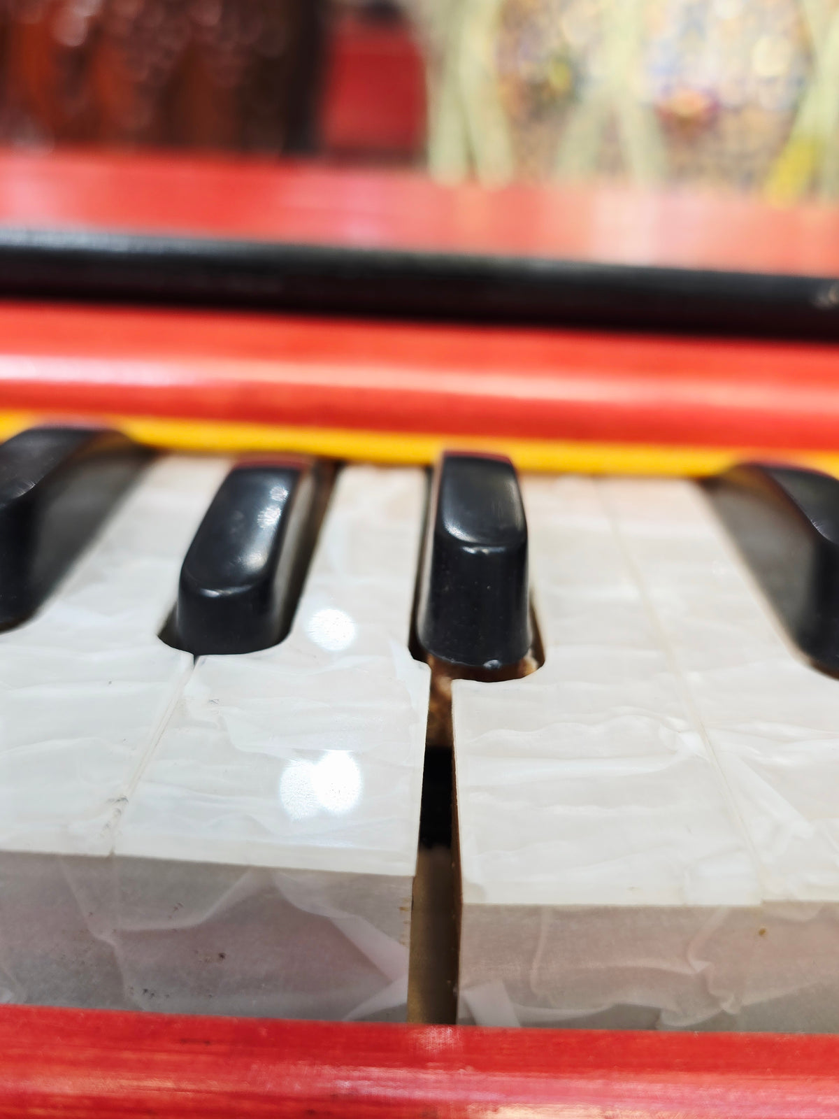 Sunset Serenade: Red-Orange Toddler Harmonium *Cosmetic Defects + Space between keys - Sangeet Store