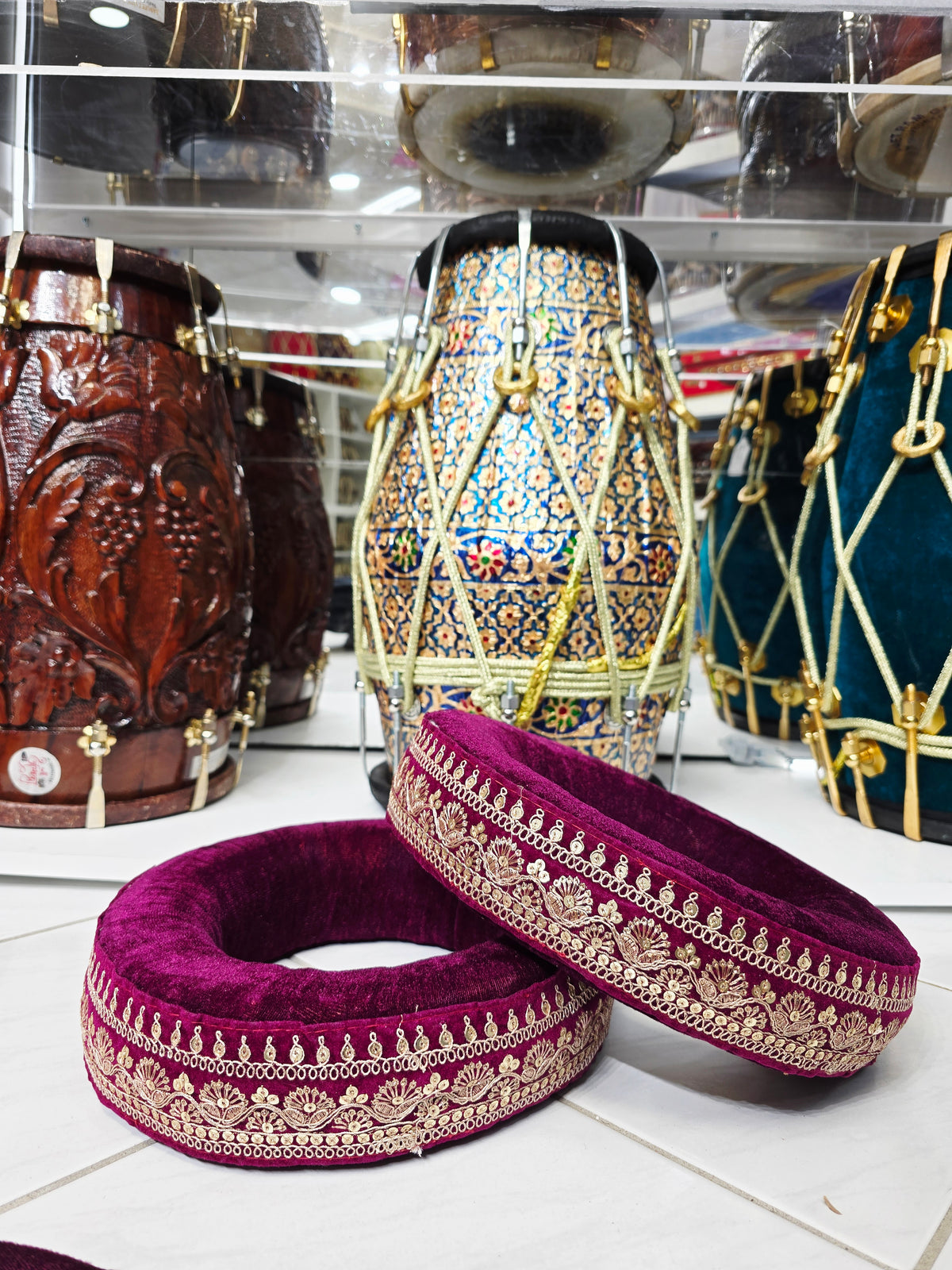 Royal Amethyst Tabla Rings Set – Premium Purple with Golden Design *Minor Cosmetic Defects - Sangeet Store