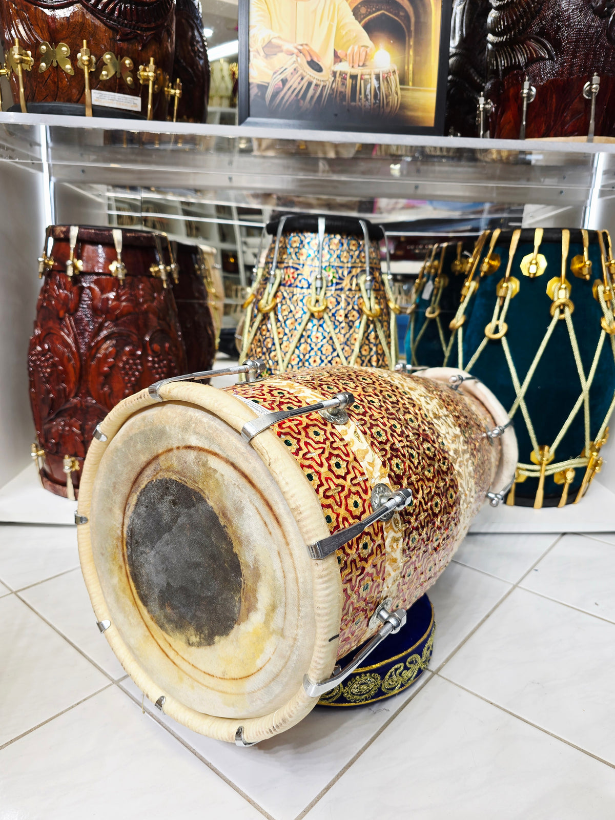 Rang Aura – Designer-Wrapped Dholak (Prone to Wrap Chipping) - Sangeet Store