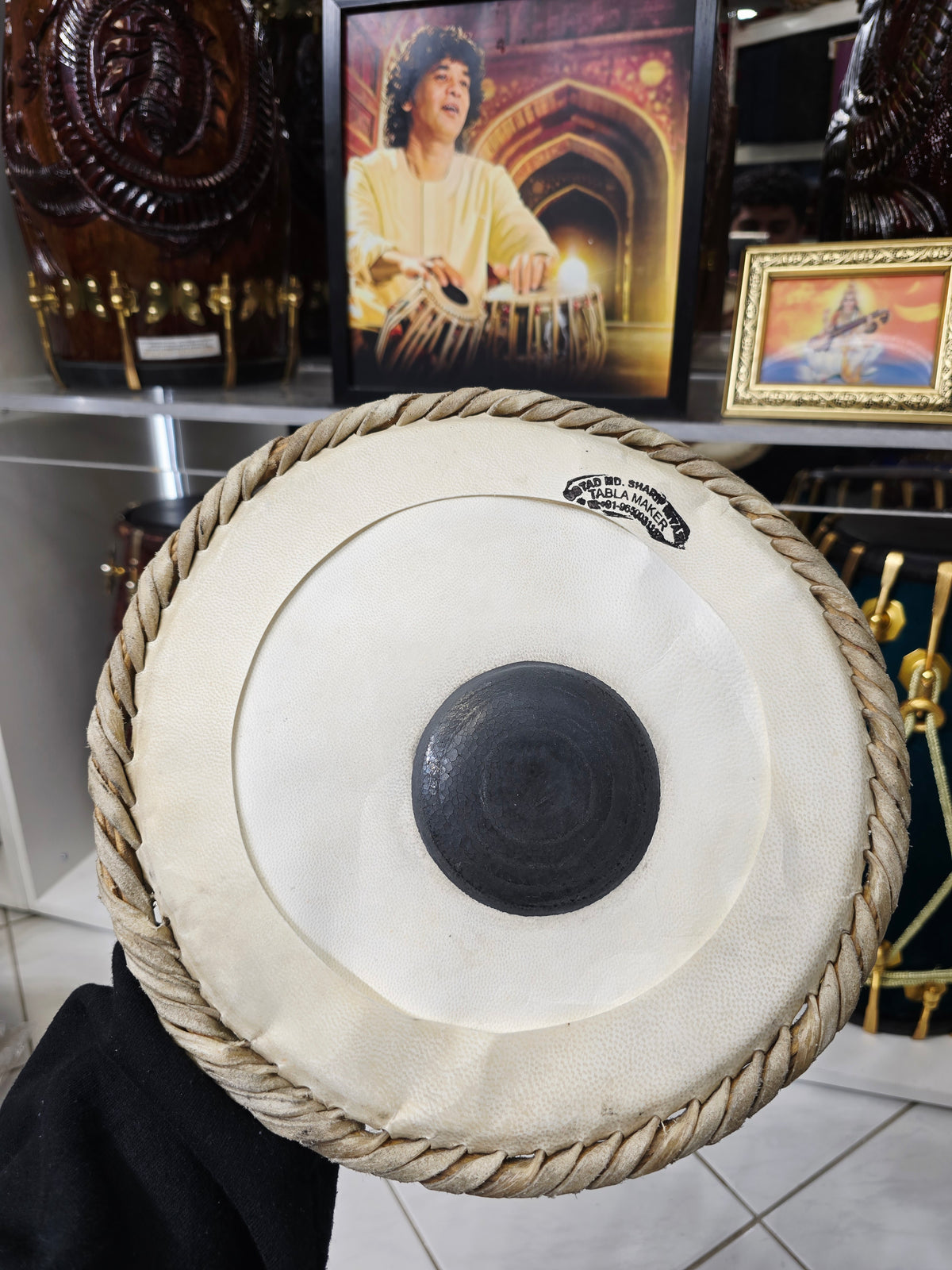 Mohd. Sharif: 9.5" Bayan Skin *Slightly Crumpled (Tends to even out once pulled) - Sangeet Store
