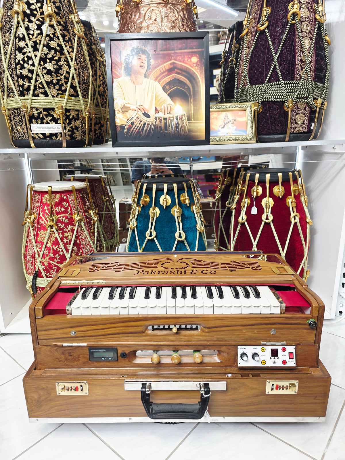 RaagMala Taanmonium – 3-Reed, 9-Scale Harmonium with Built-In Tanpura | Concert-Grade Electronic Hybrid | Minor Cosmetic Defects | Promotional Price