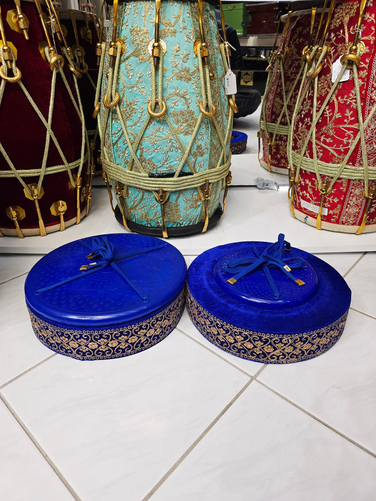 Sapphire Maharaja: Tabla Rings & Covers Set - Sangeet Store