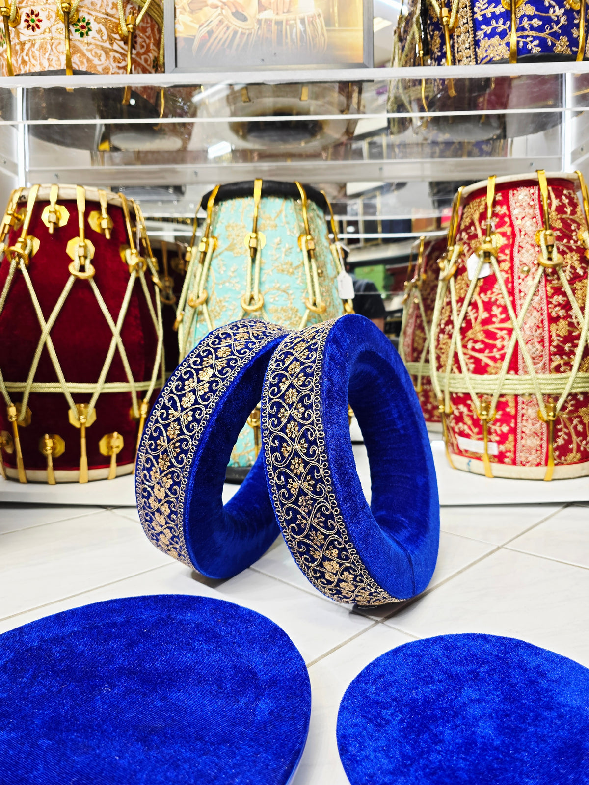 Sapphire Maharaja: Tabla Rings & Covers Set - Sangeet Store