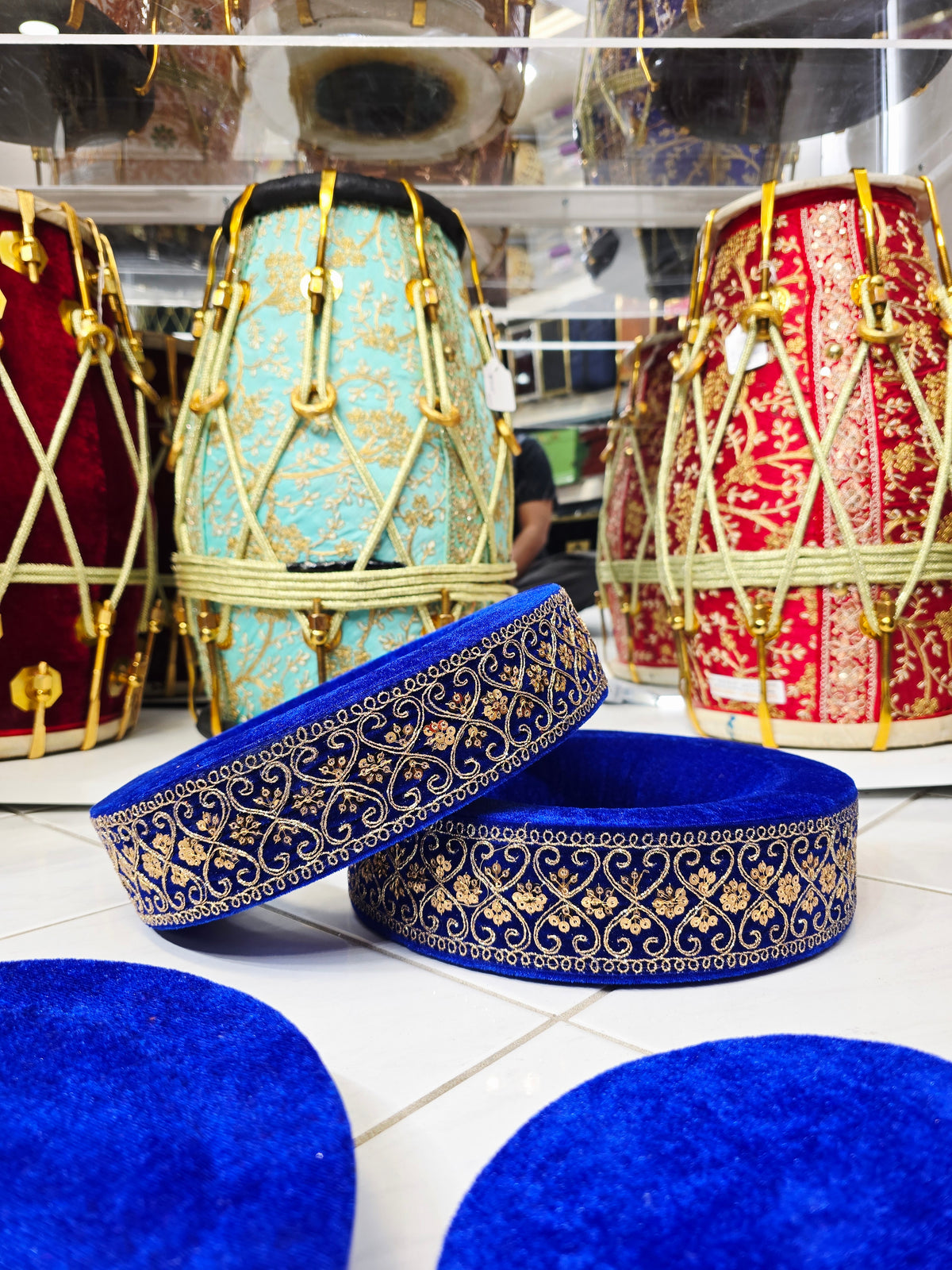 Sapphire Maharaja: Tabla Rings & Covers Set - Sangeet Store