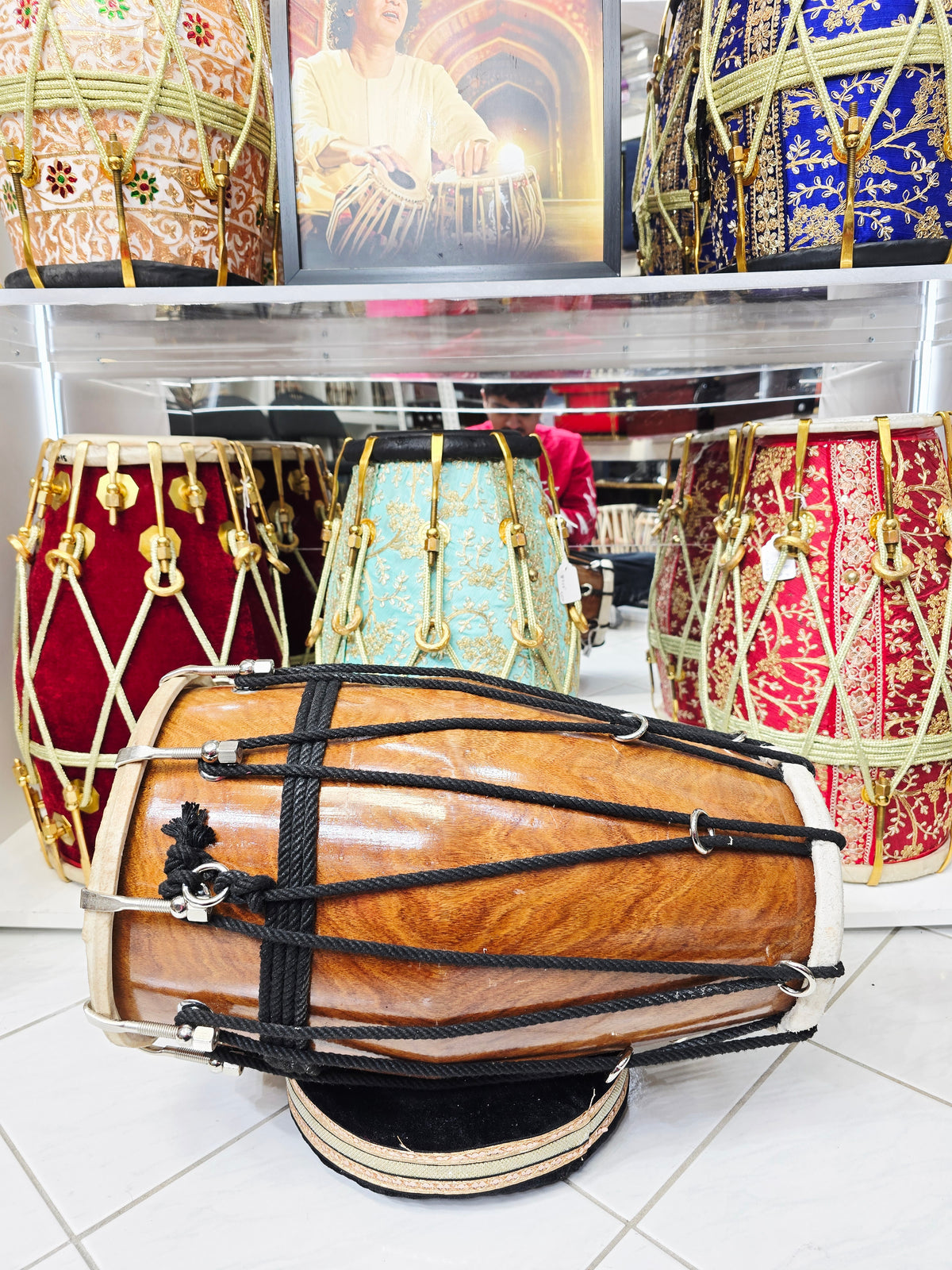 Duality Echo — 13 lbs Red Sheesham Hybrid Chetram Gill Dholak (Half-Bolted, Half-Roped) Cosmetic Defects