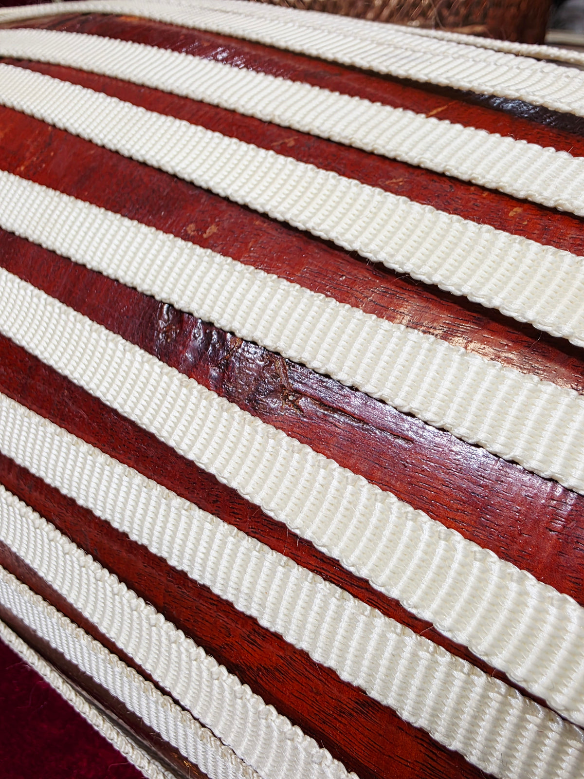 VeerDhara Heritage Mridangam – Classic Brown & Ivory Lacing *Cosmetic Defects*