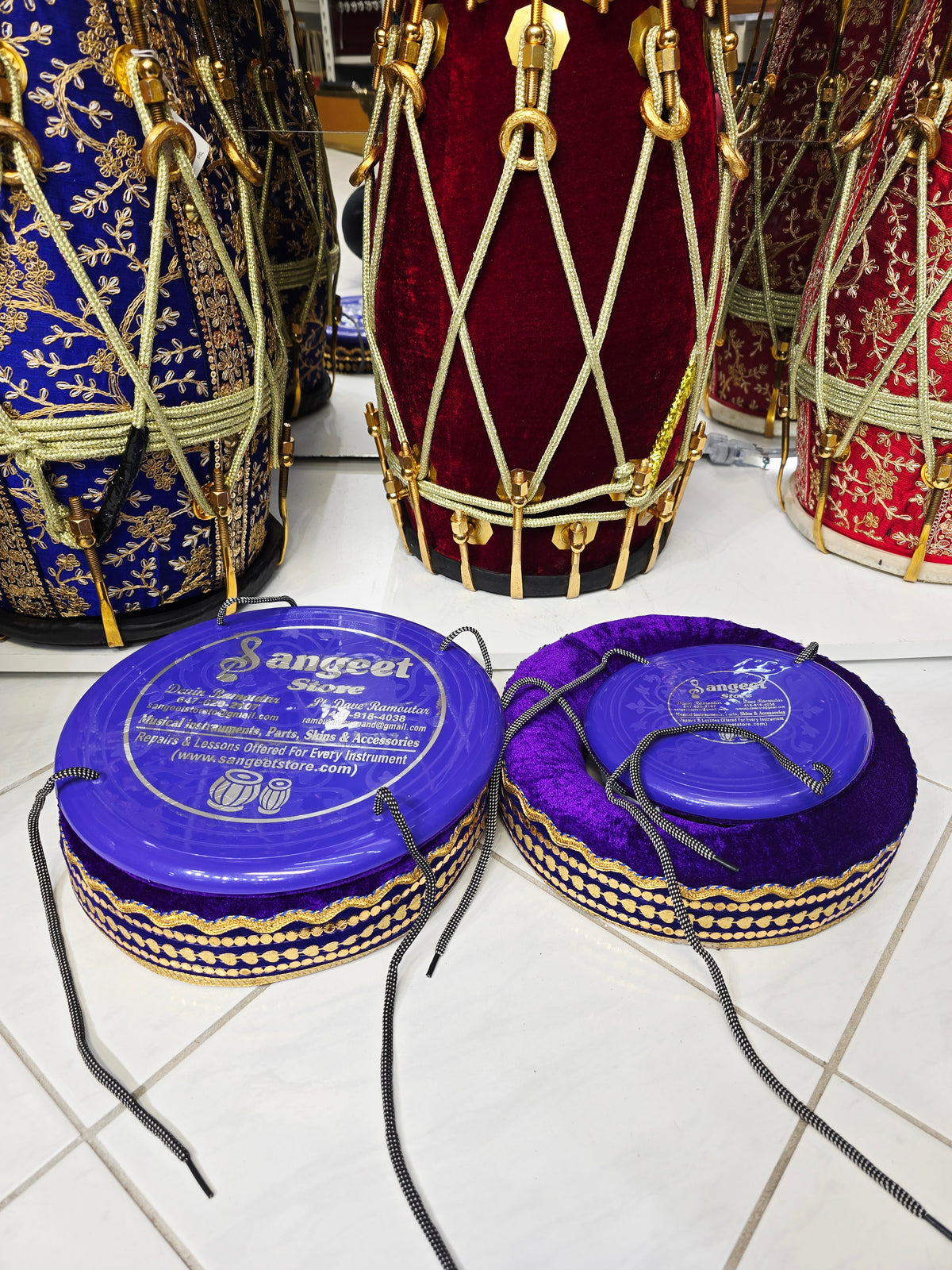 SvarAmethyst Performance Ring Set – Purple Velvet Tabla Rings with Gold Accents