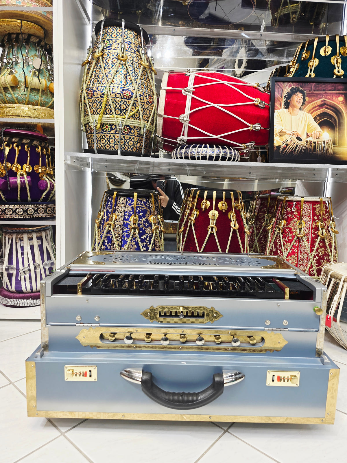 NeelChandra Blended BMF Harmonium (Including Air Shipping to Trinidad) – 3-Reed | 9-Scale Changer | Black Keys