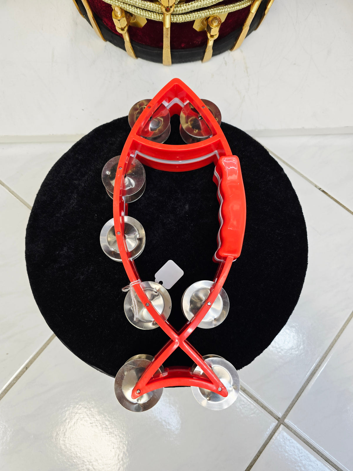 JalTarang Fin — Fish-Form Tambourine (Double-Row Metal Jingles)